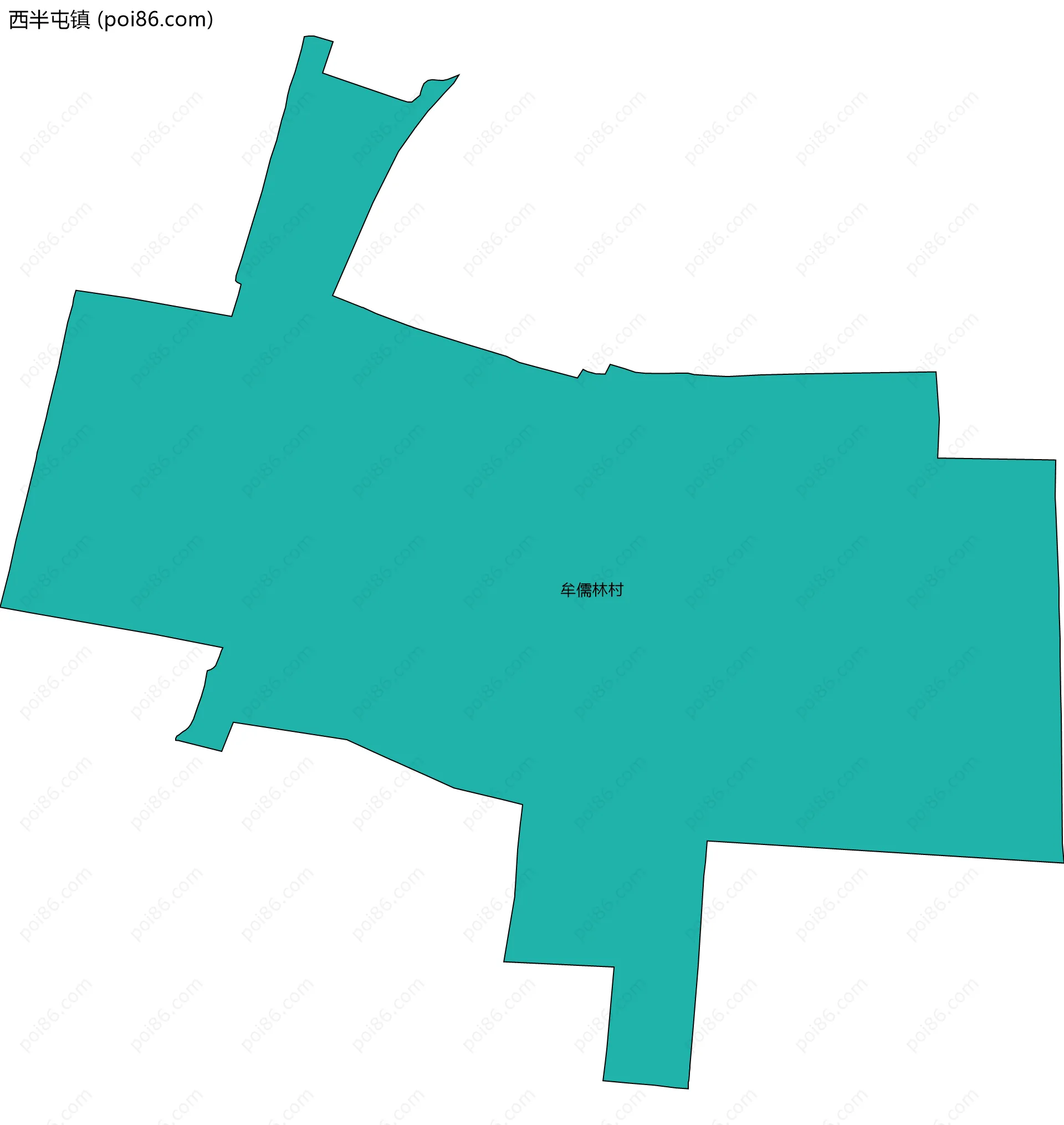 西半屯镇边界地图(五级行政区划)