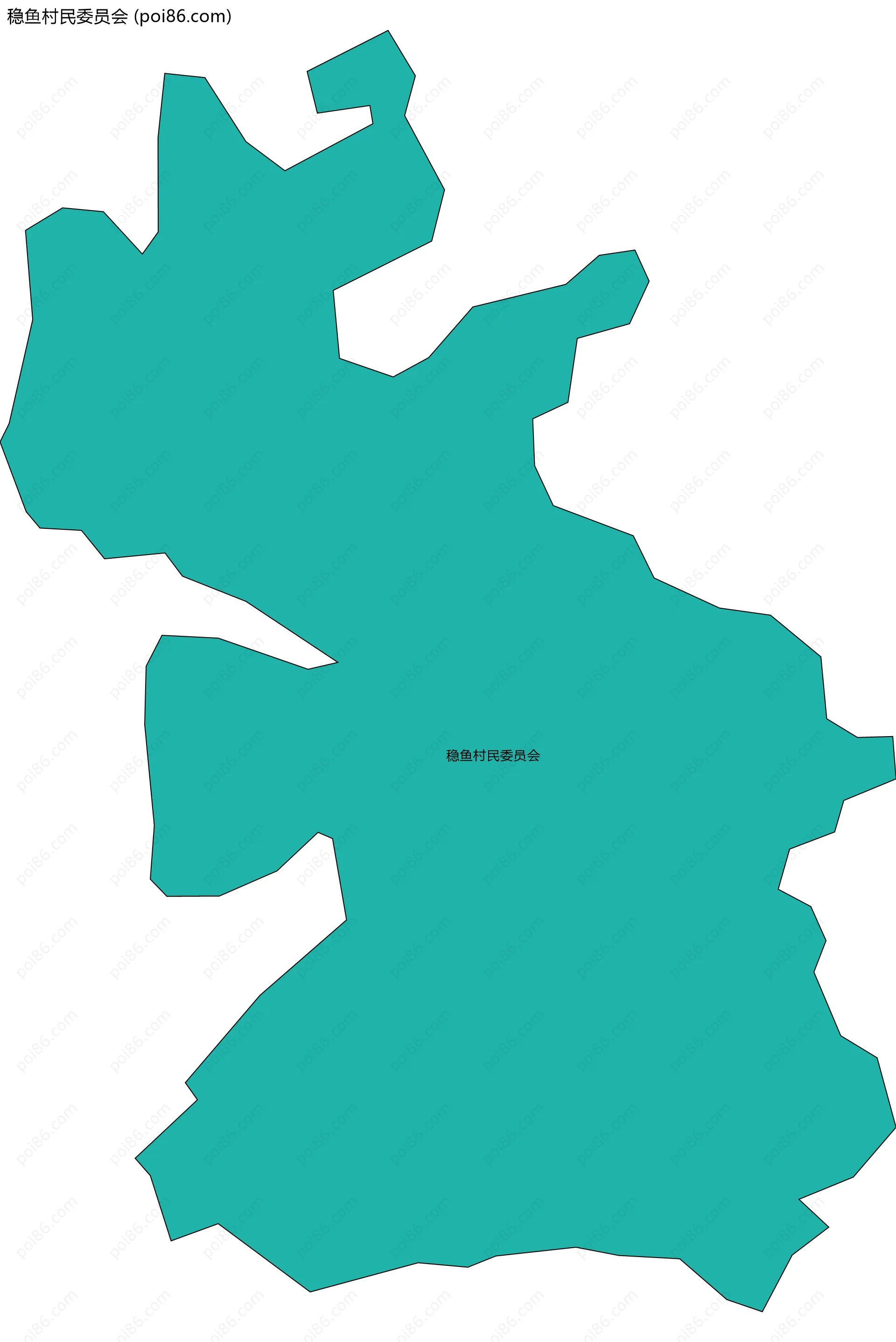 稳鱼村民委员会边界地图