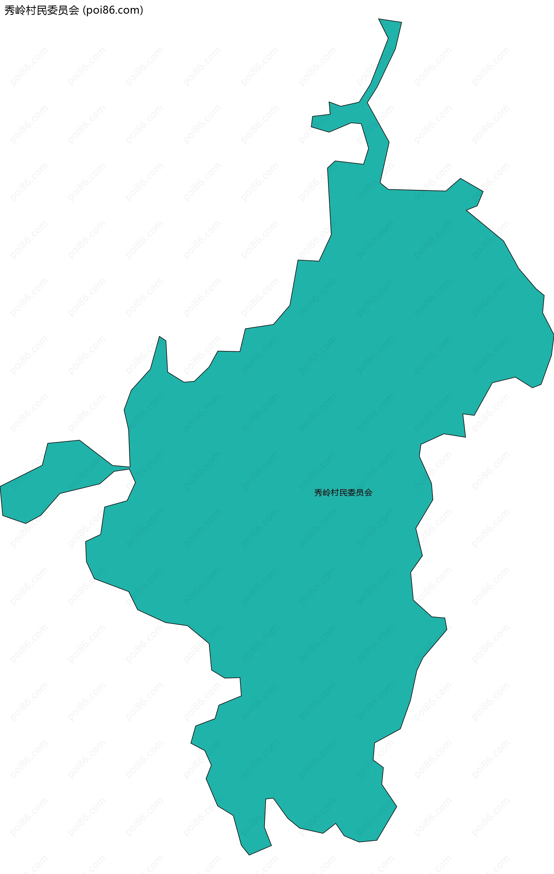 秀岭村民委员会边界地图