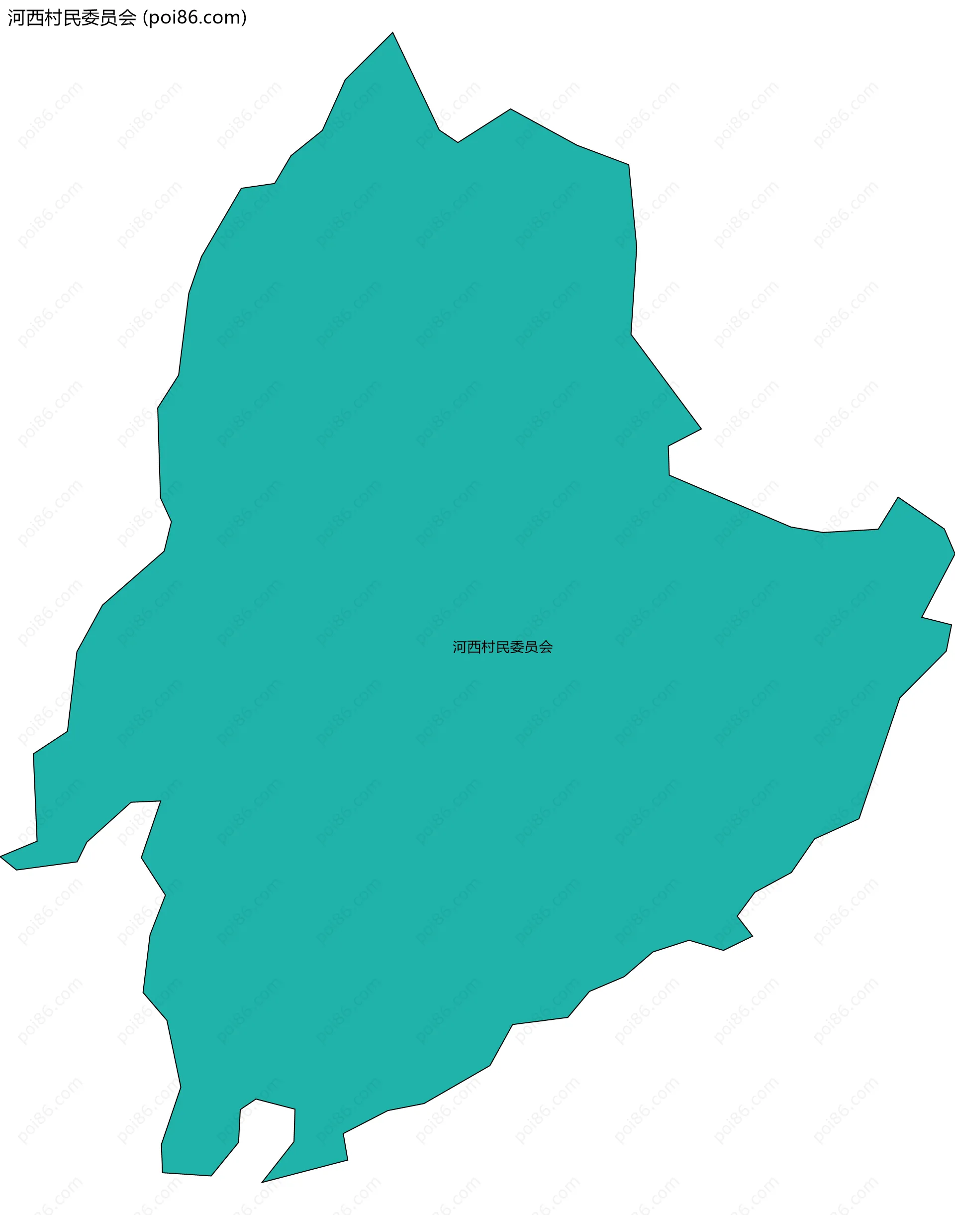 河西村民委员会边界地图