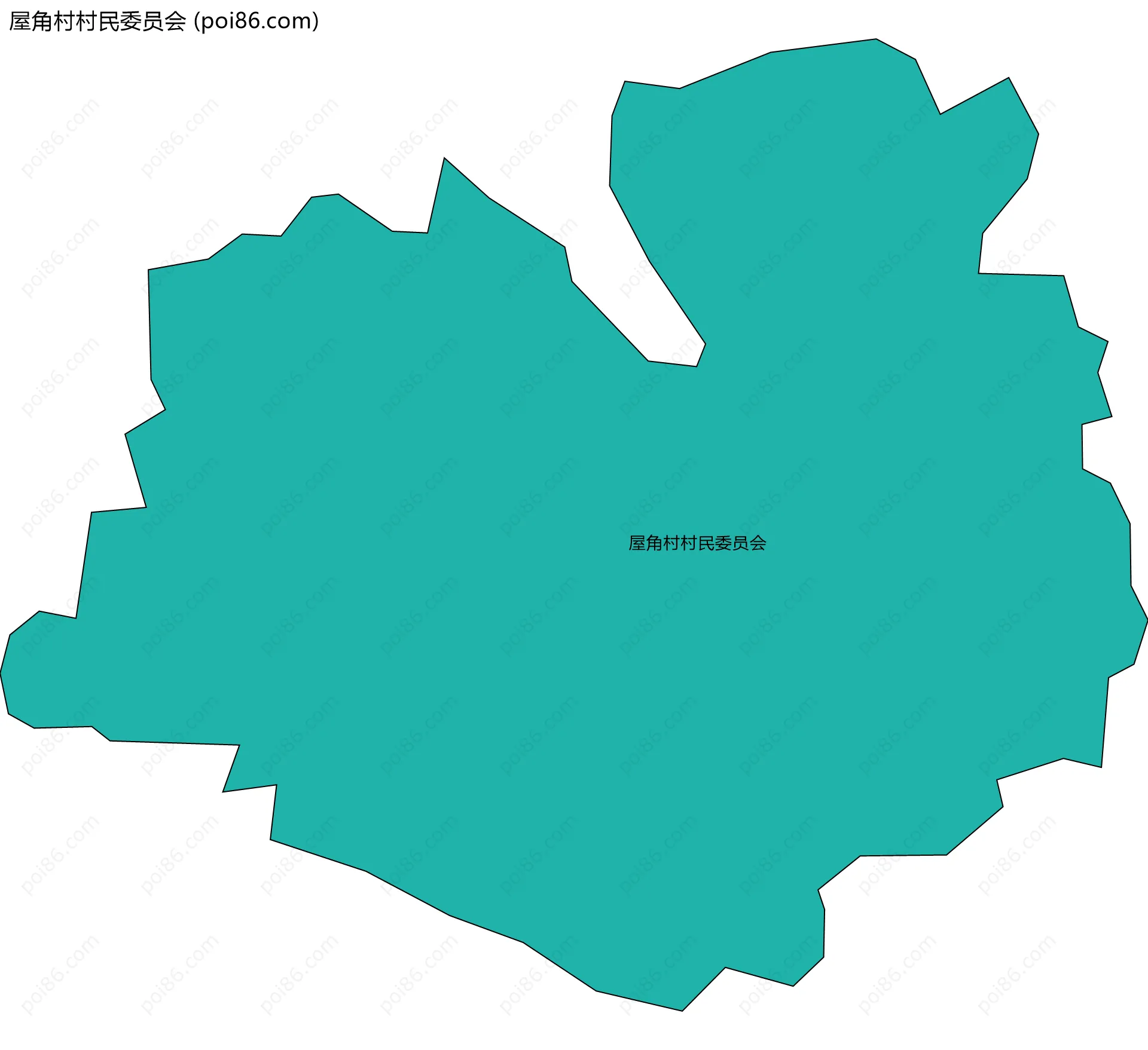 屋角村村民委员会边界地图