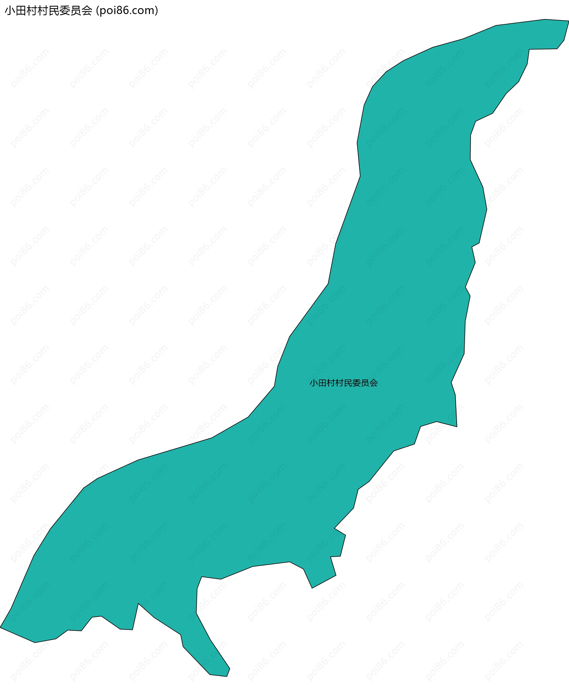 小田村村民委员会边界地图