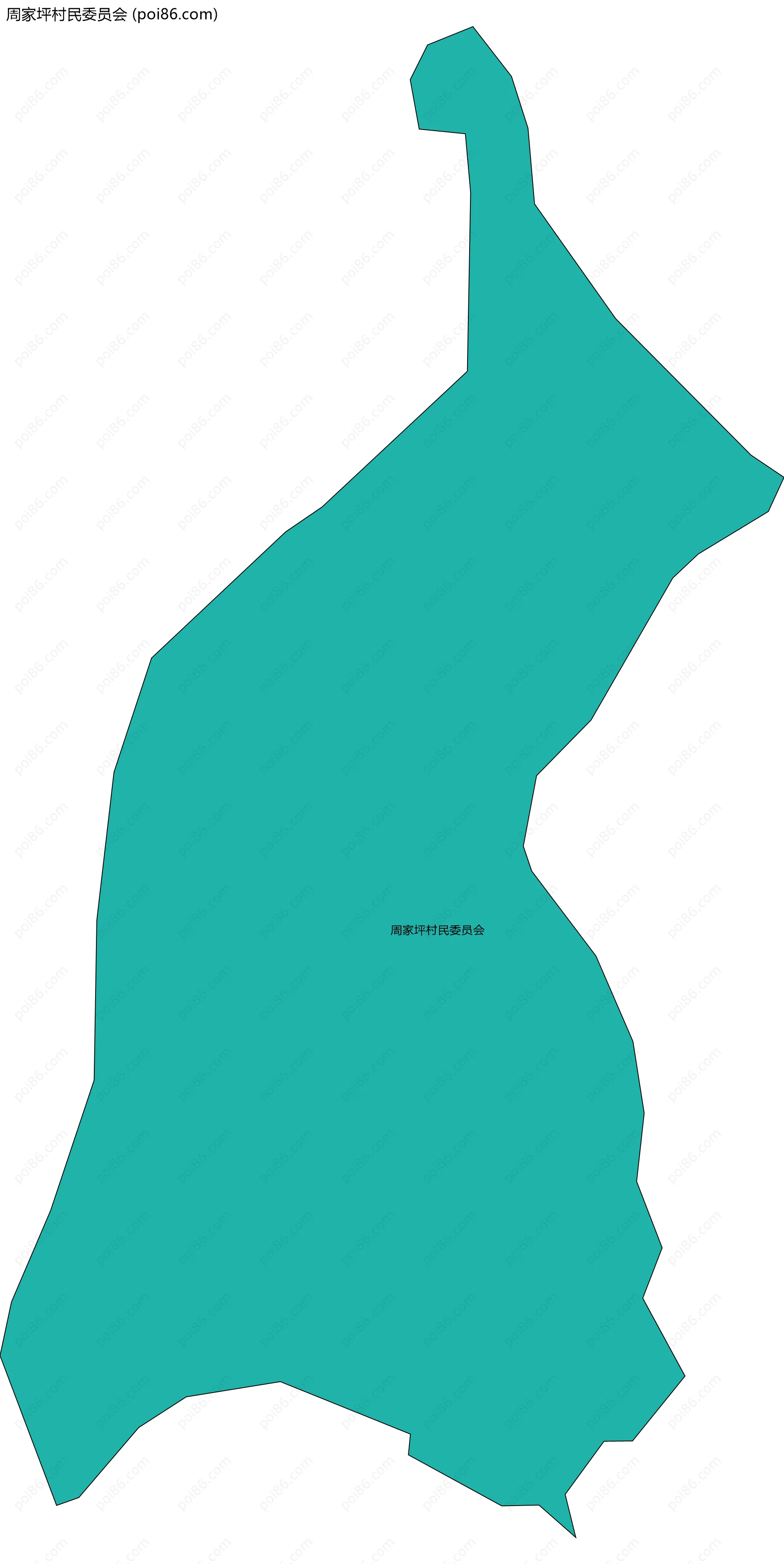 周家坪村民委员会边界地图