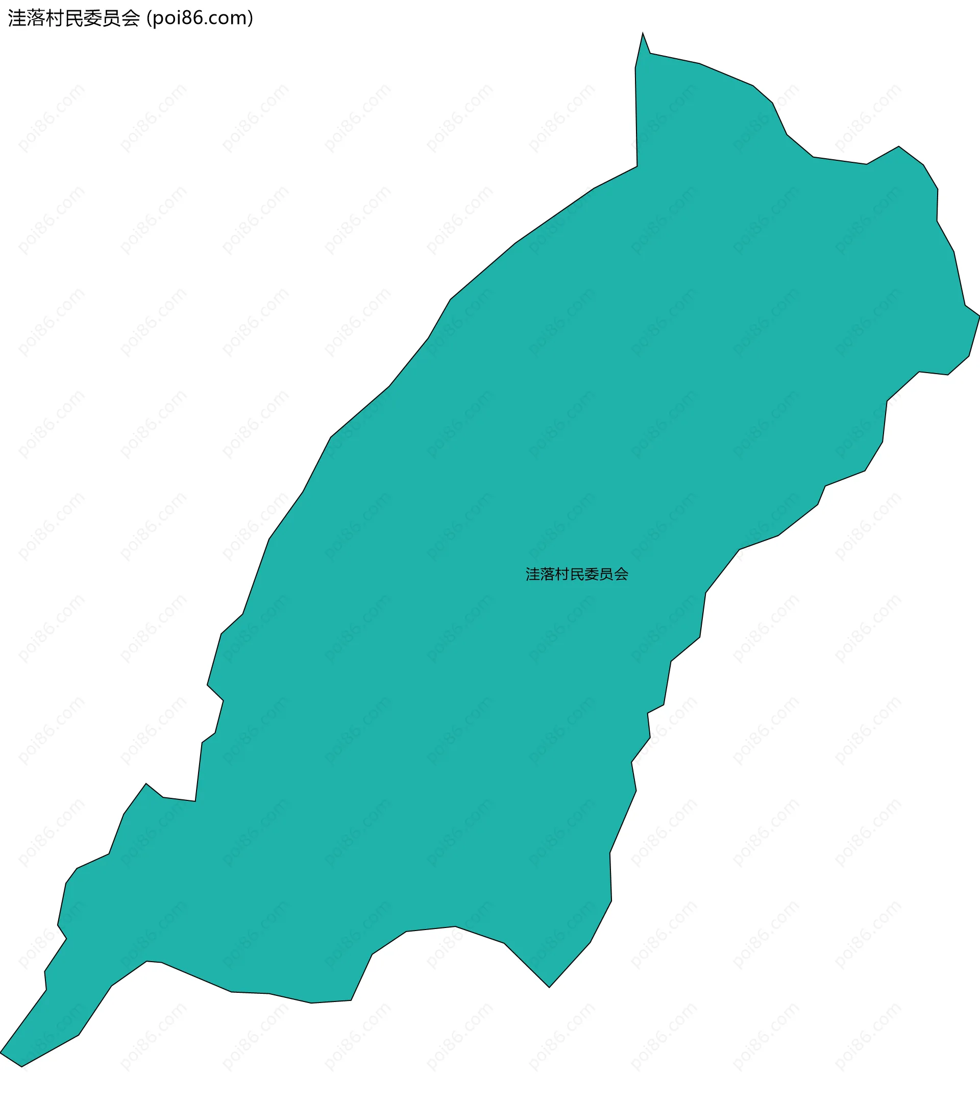 洼落村民委员会边界地图