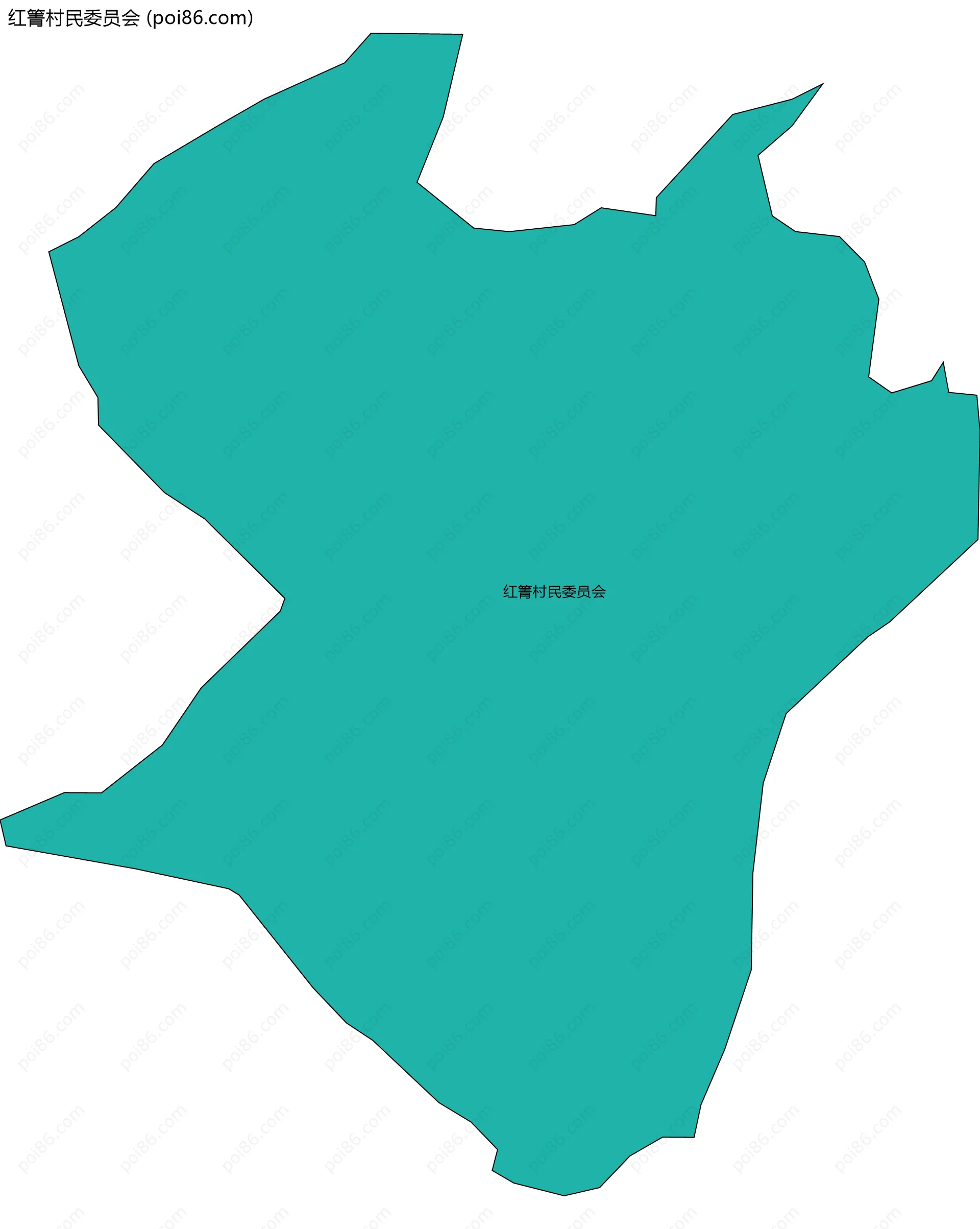 红箐村民委员会边界地图