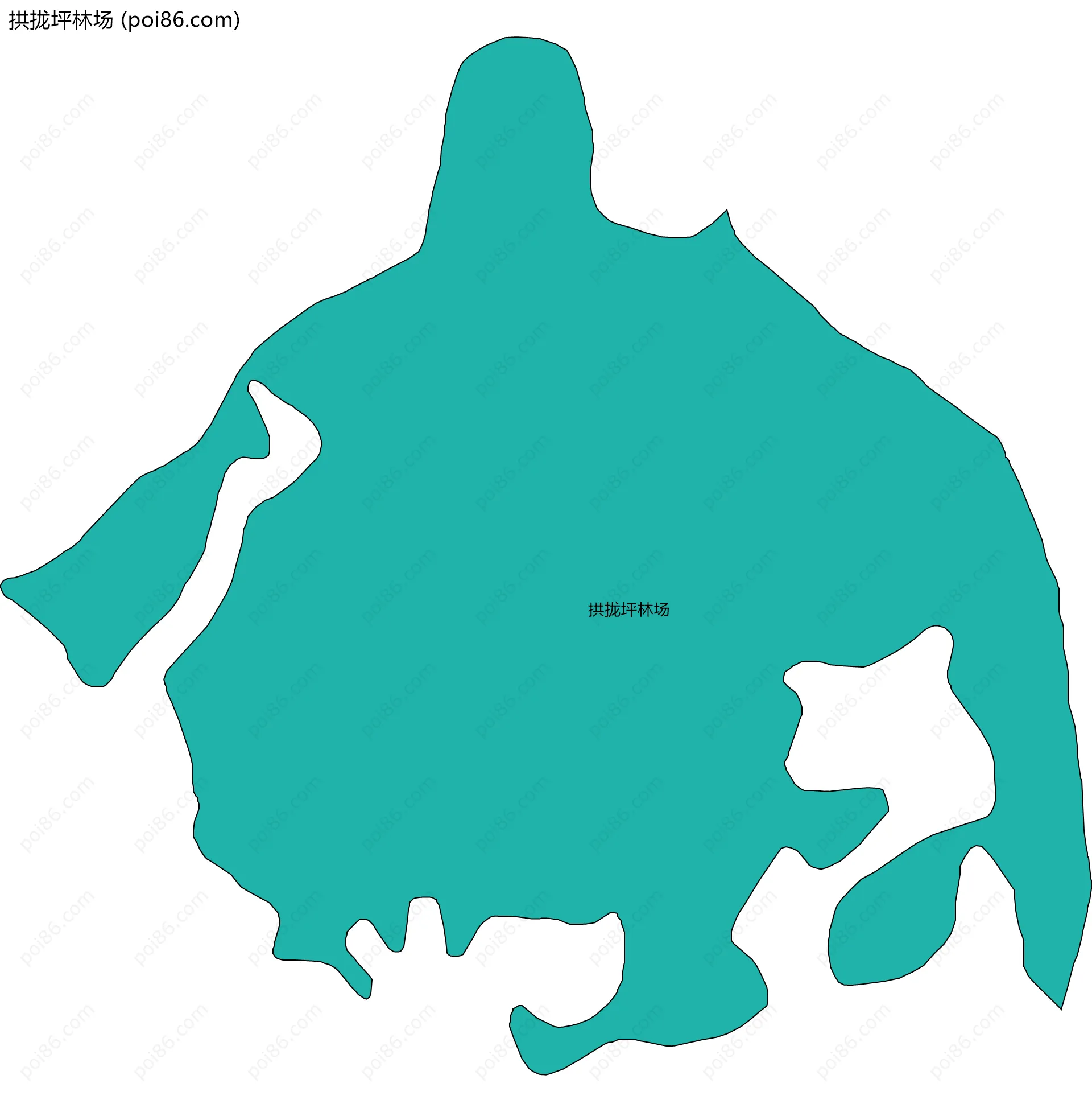 拱拢坪林场边界地图