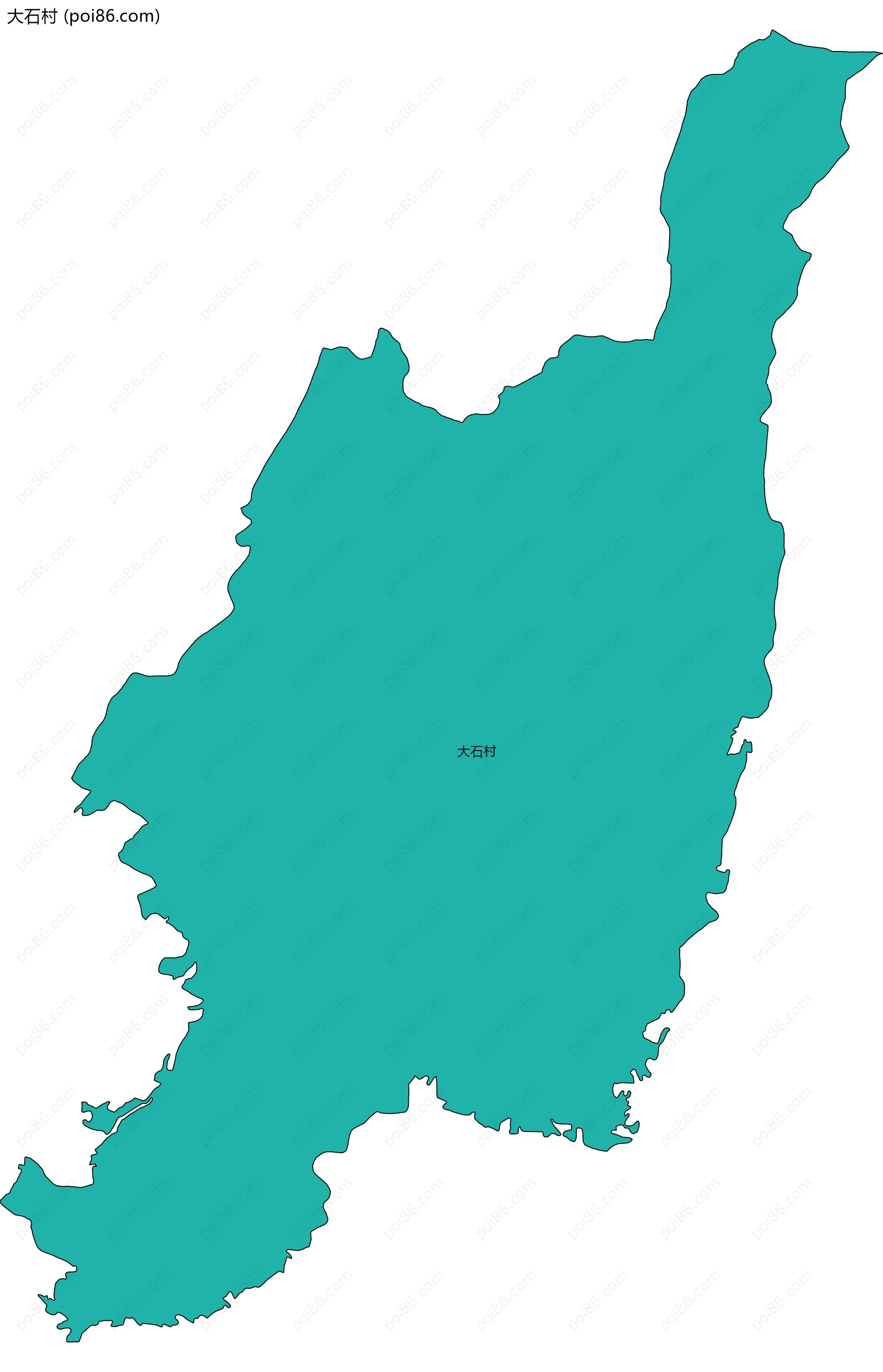 大石村边界地图