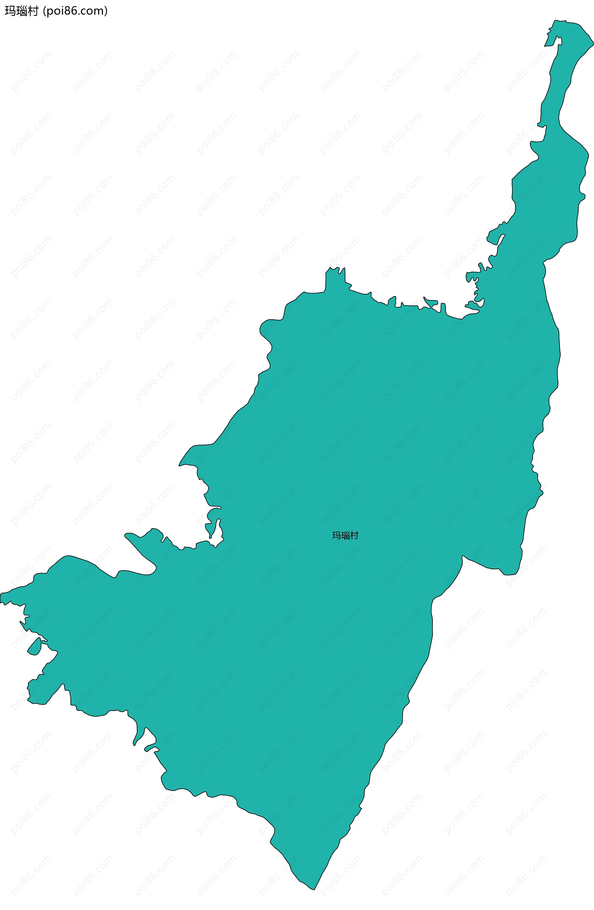 玛瑙村边界地图