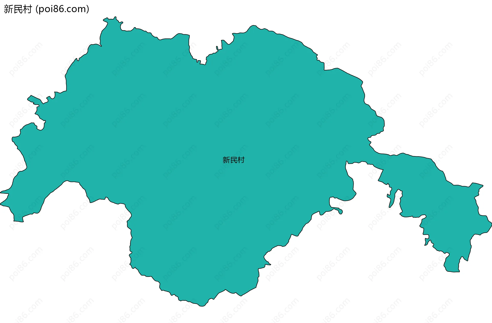 新民村边界地图