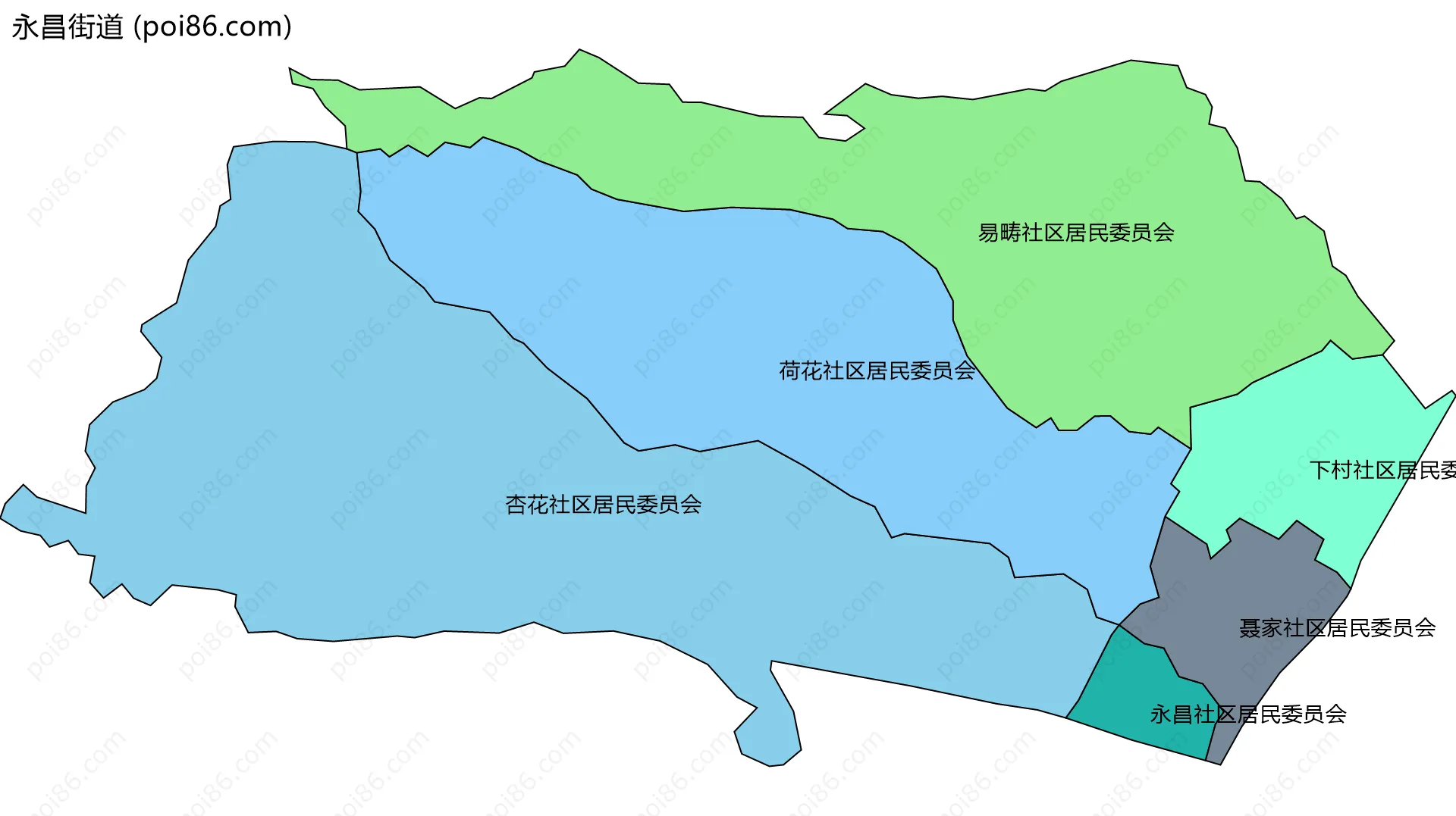 永昌街道边界地图(五级行政区划)