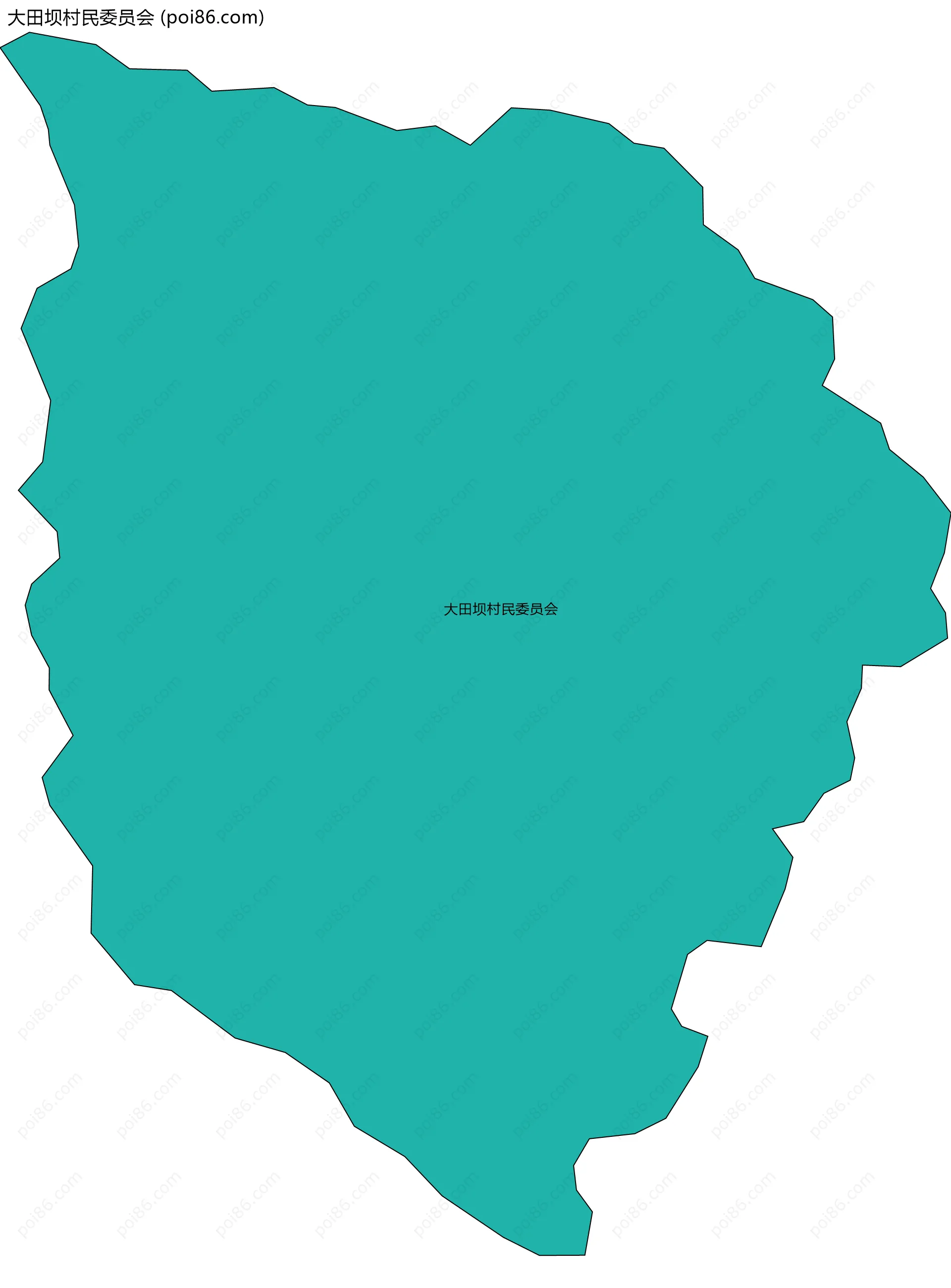 大田坝村民委员会边界地图