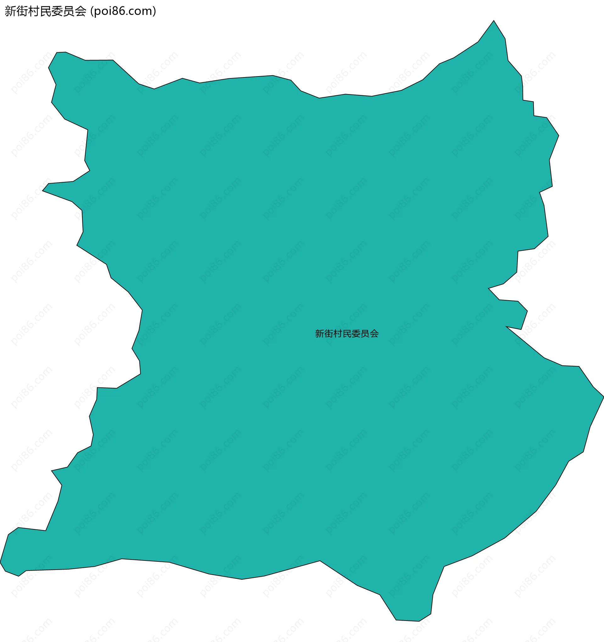 新街村民委员会边界地图