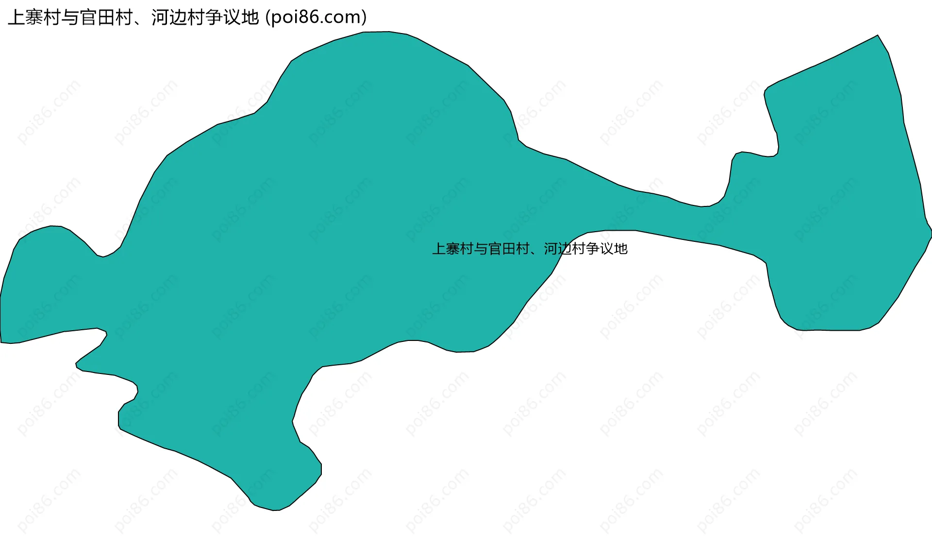 上寨村与官田村、河边村争议地边界地图