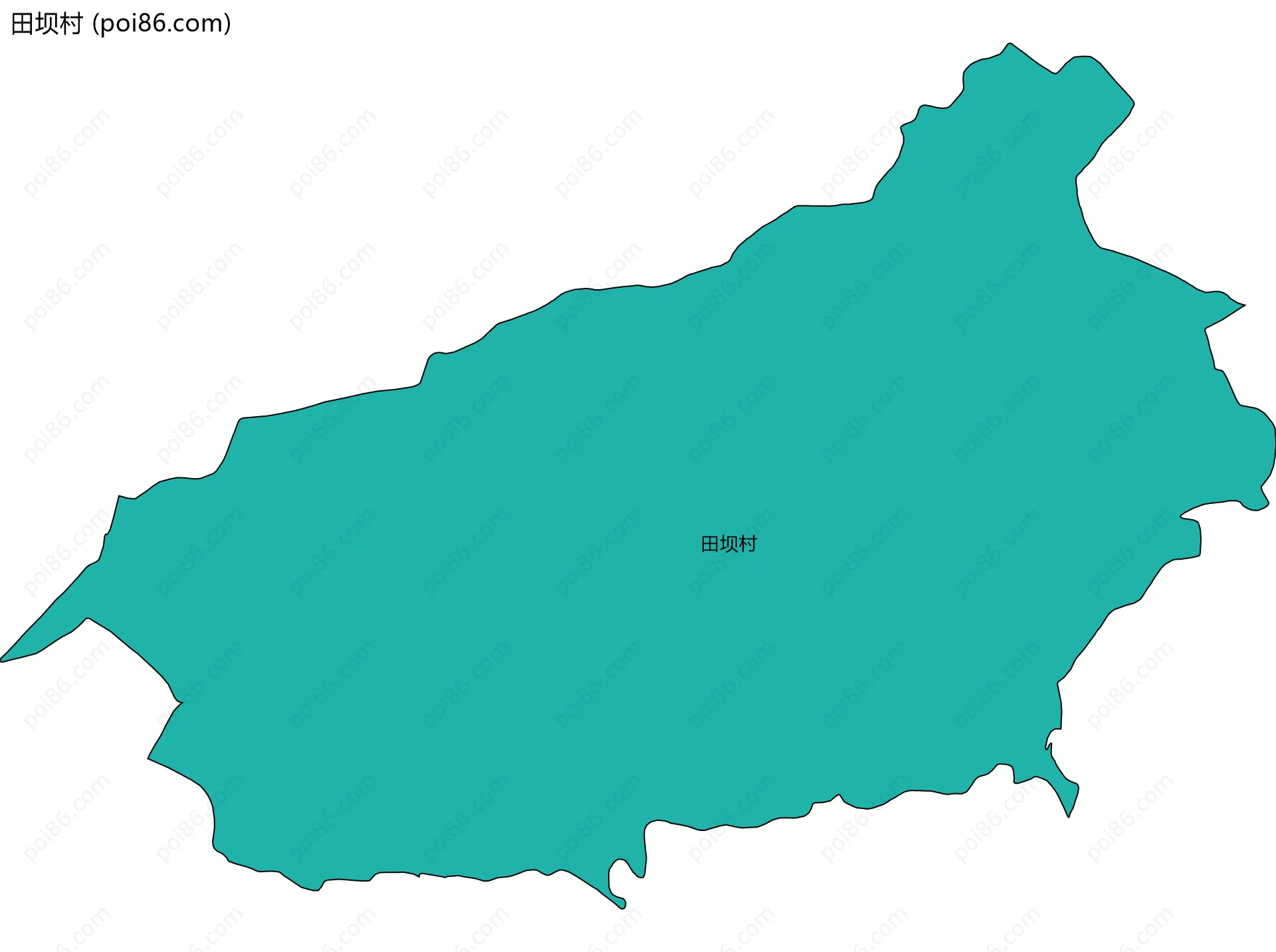 田坝村边界地图