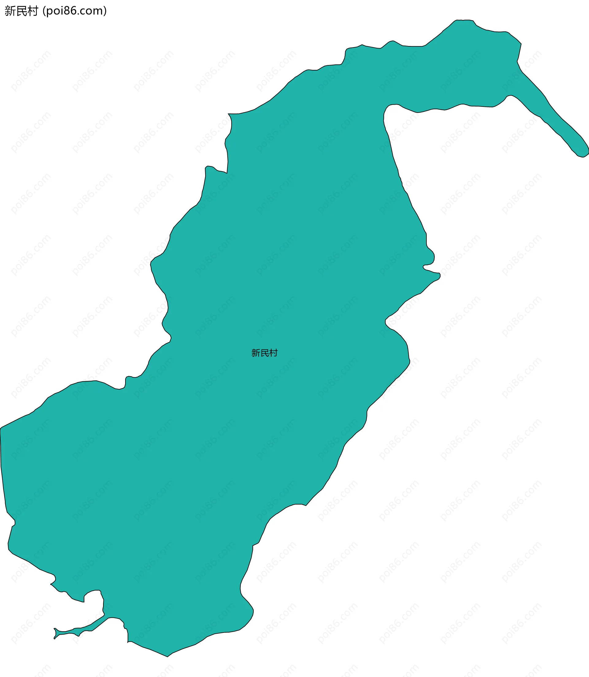 新民村边界地图