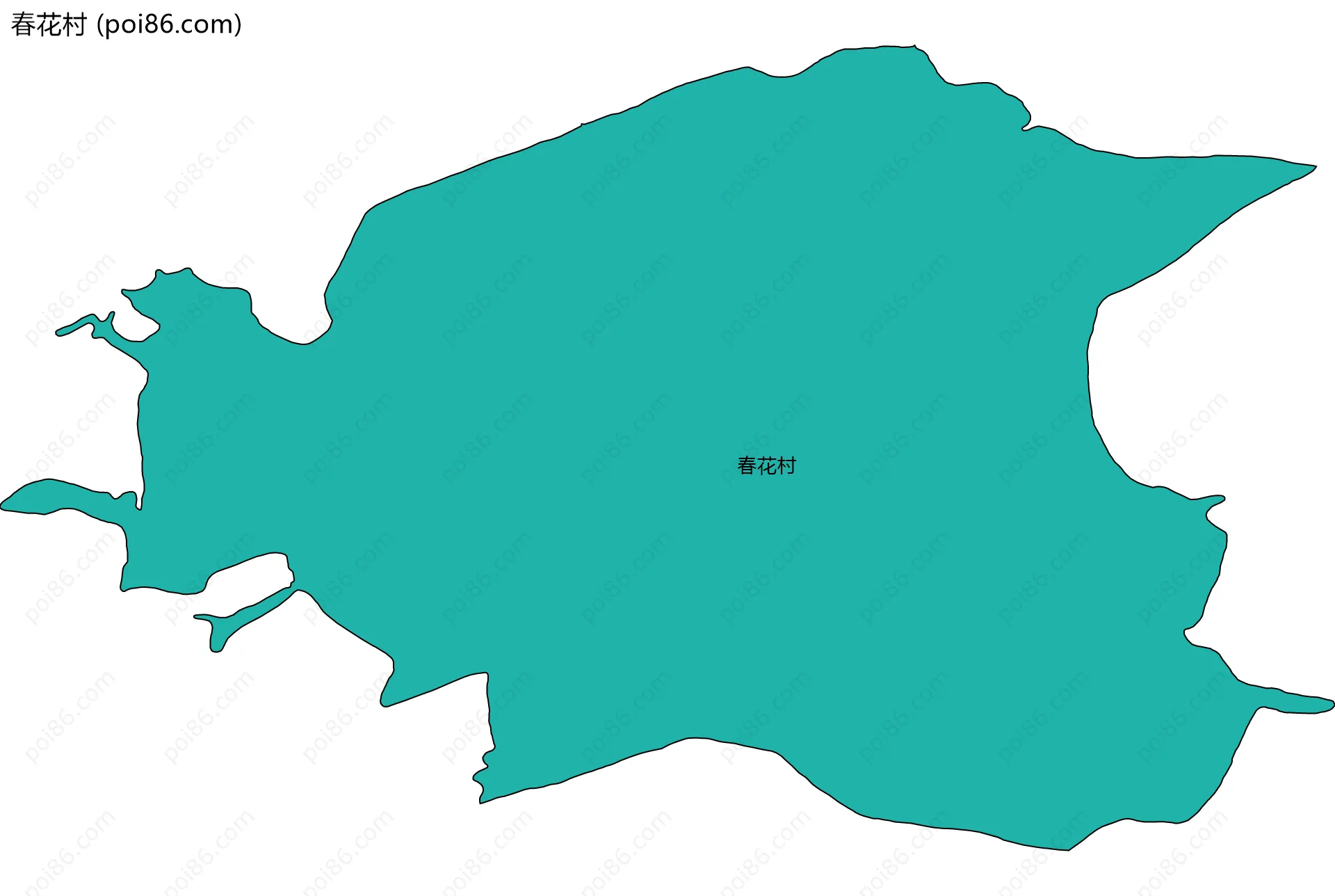 春花村边界地图