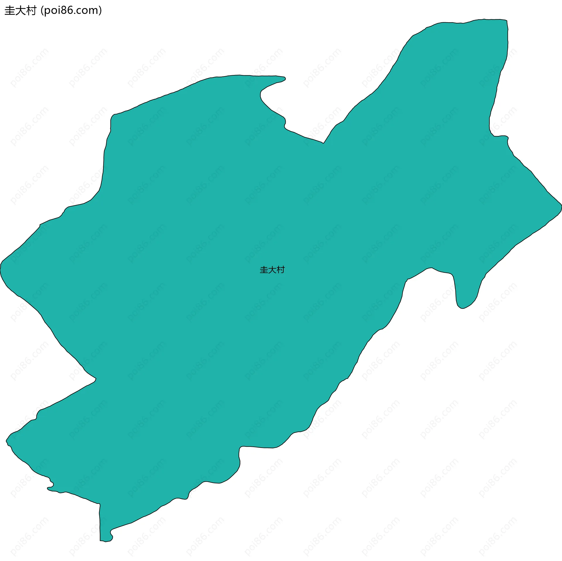 圭大村边界地图