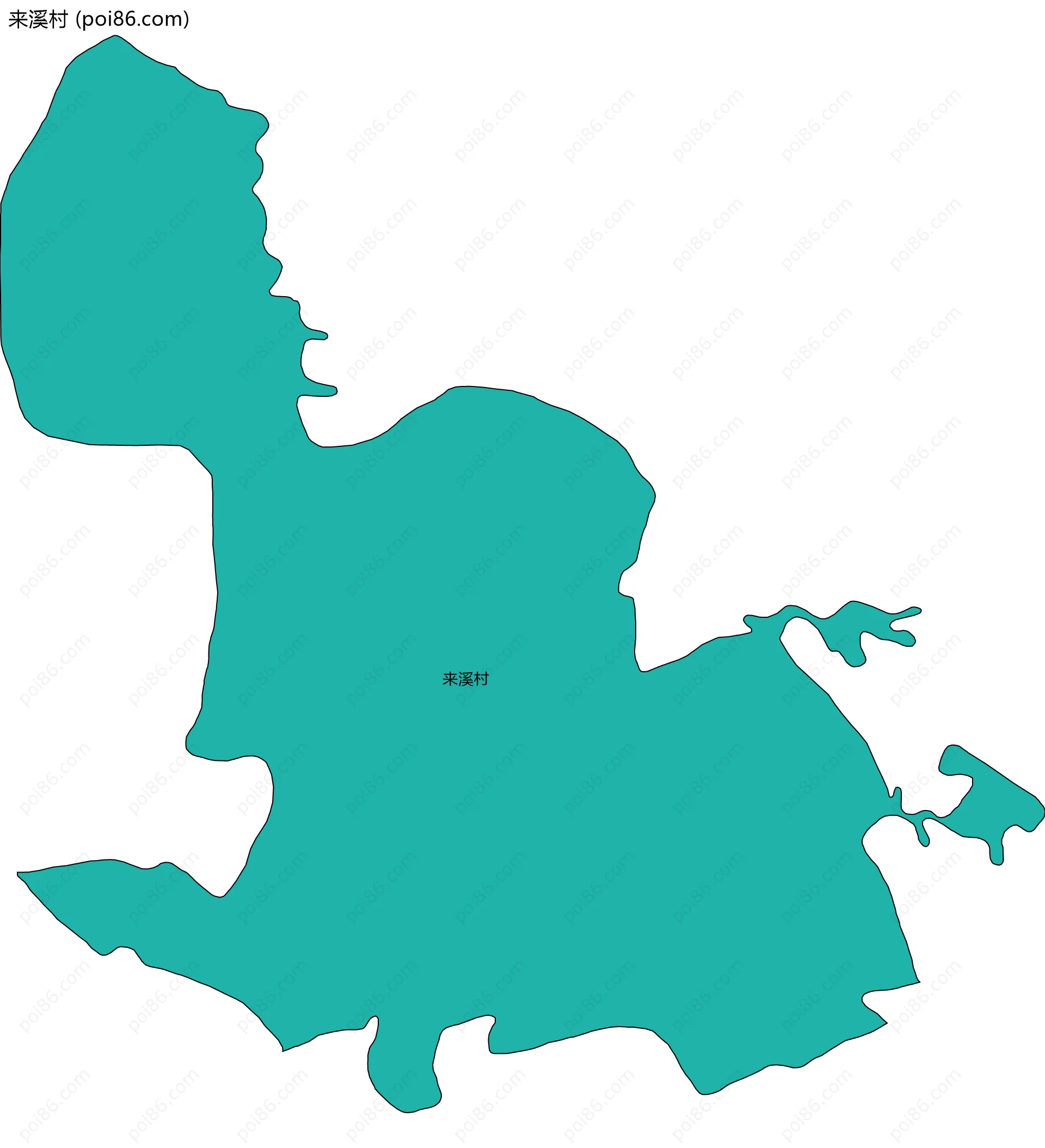 来溪村边界地图