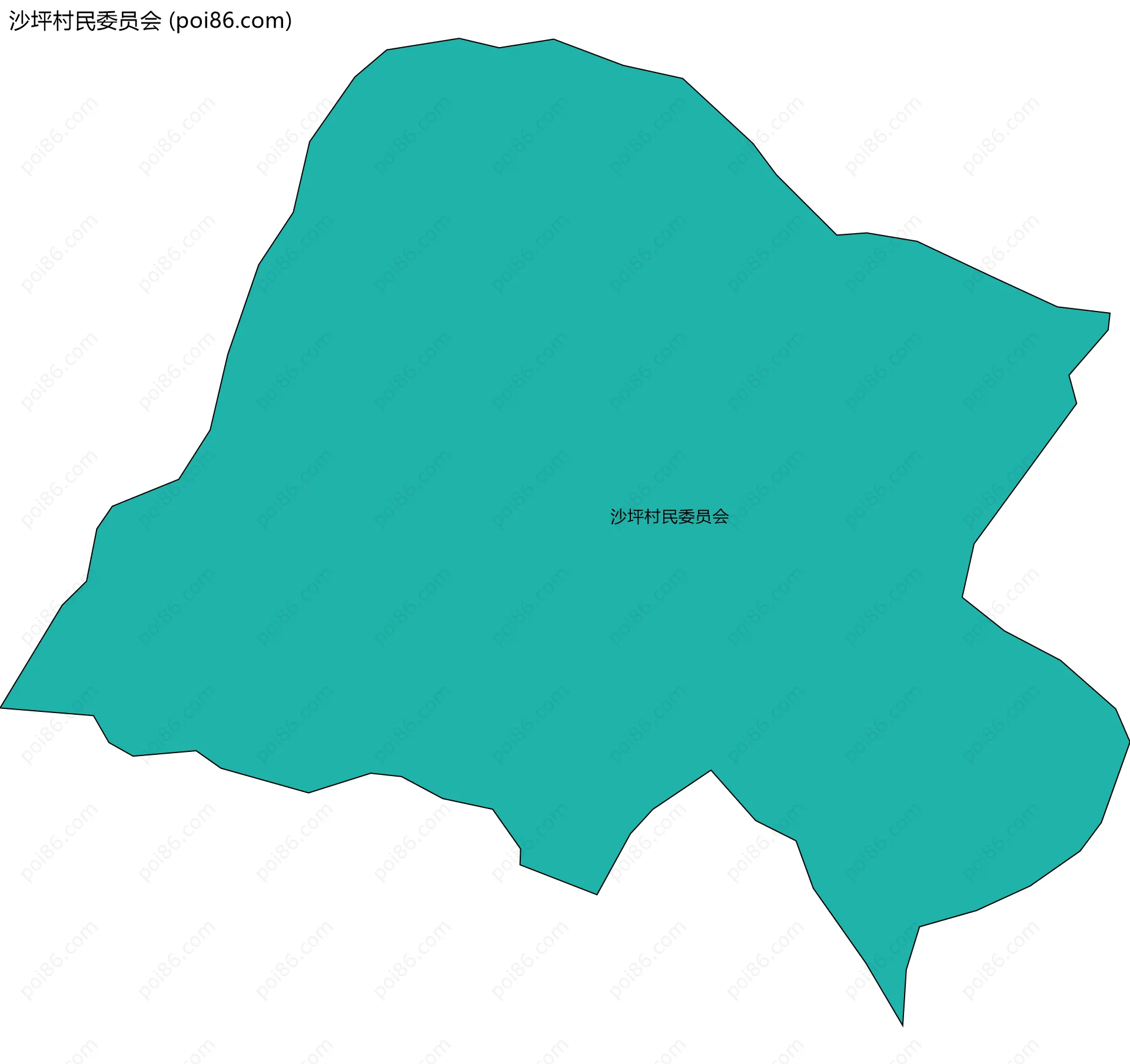 沙坪村民委员会边界地图