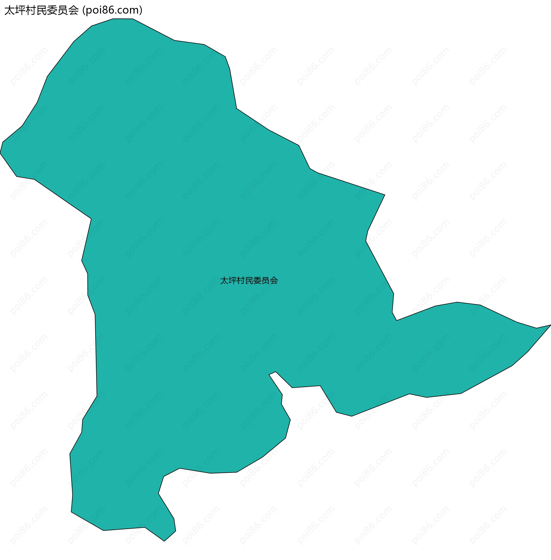 太坪村民委员会边界地图