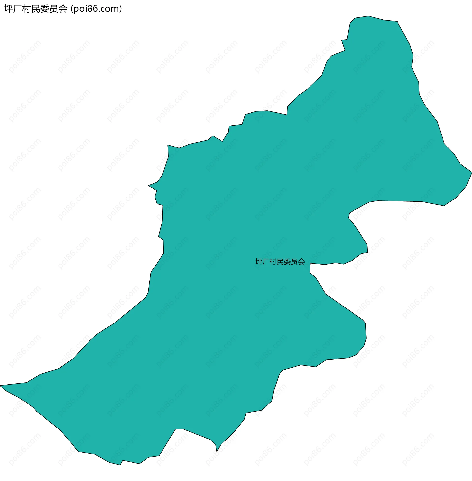 坪厂村民委员会边界地图