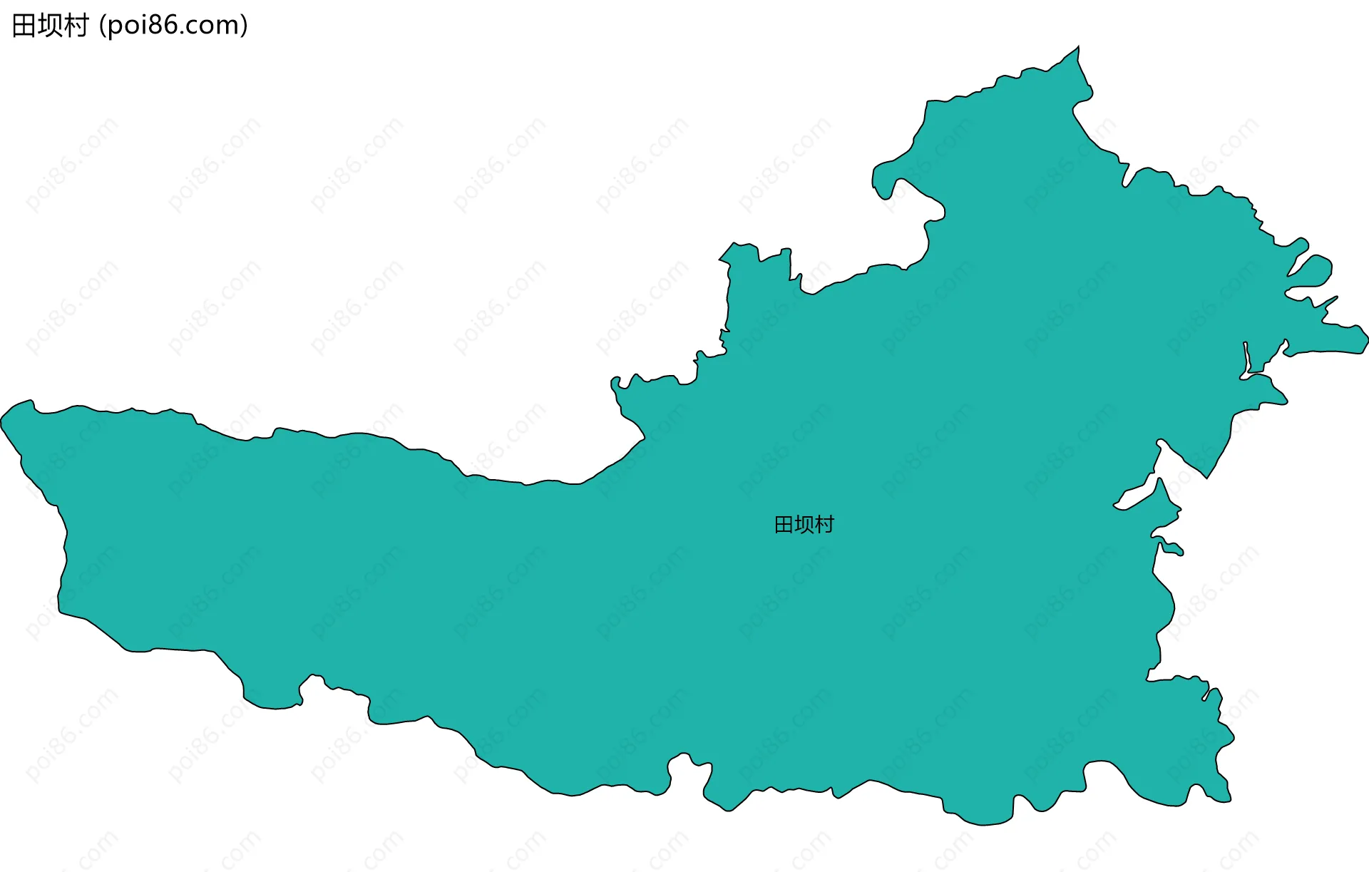 田坝村边界地图