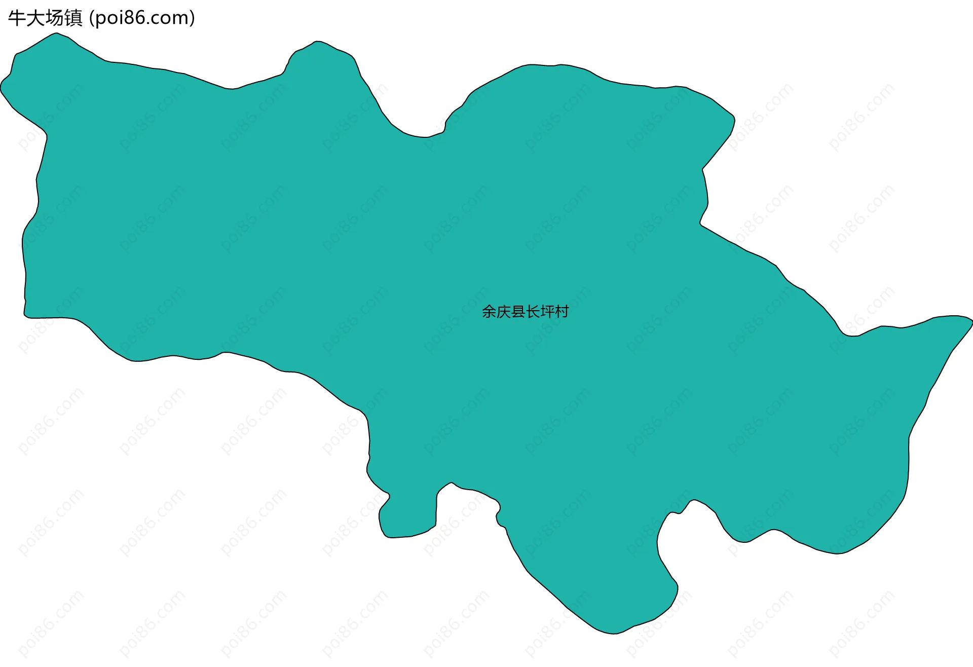 牛大场镇边界地图(五级行政区划)