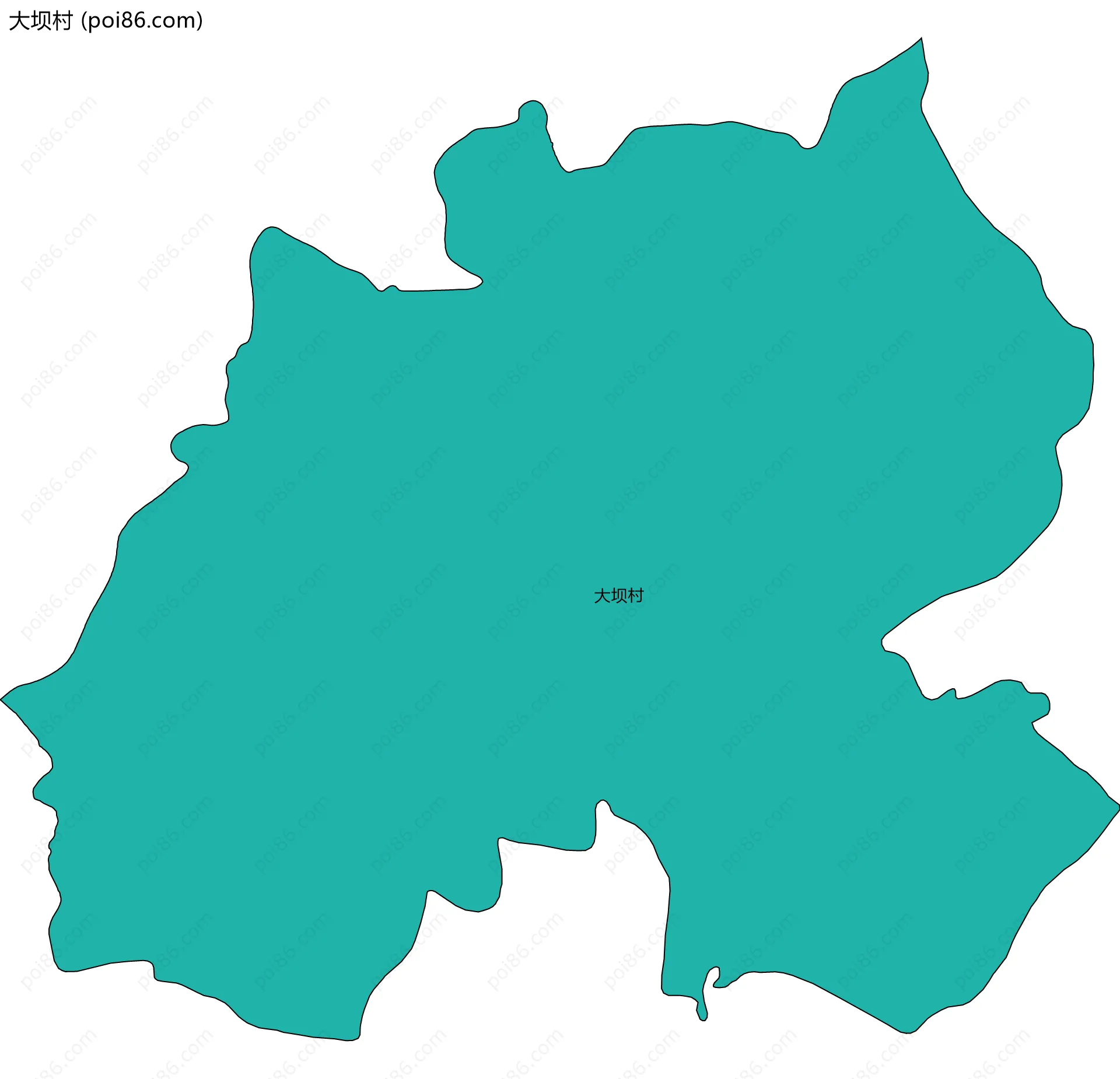 大坝村边界地图