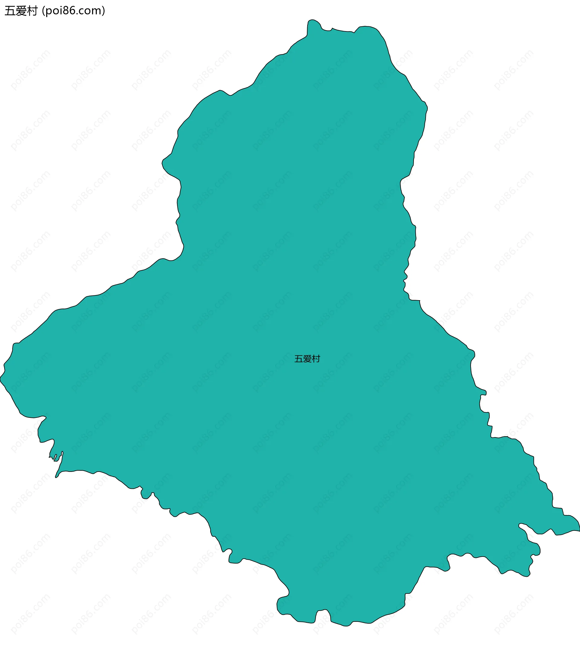 五爱村边界地图