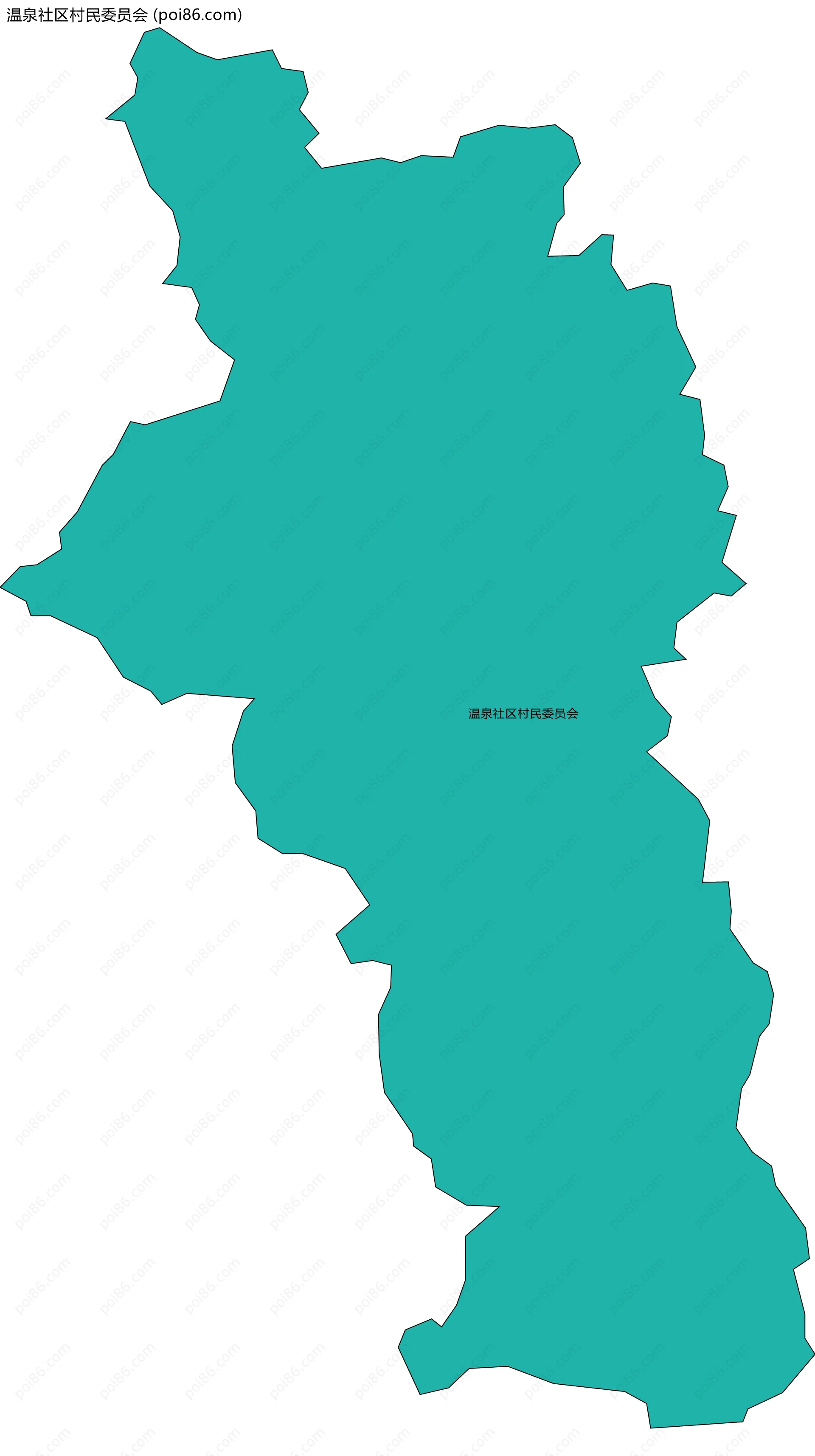 温泉社区村民委员会边界地图