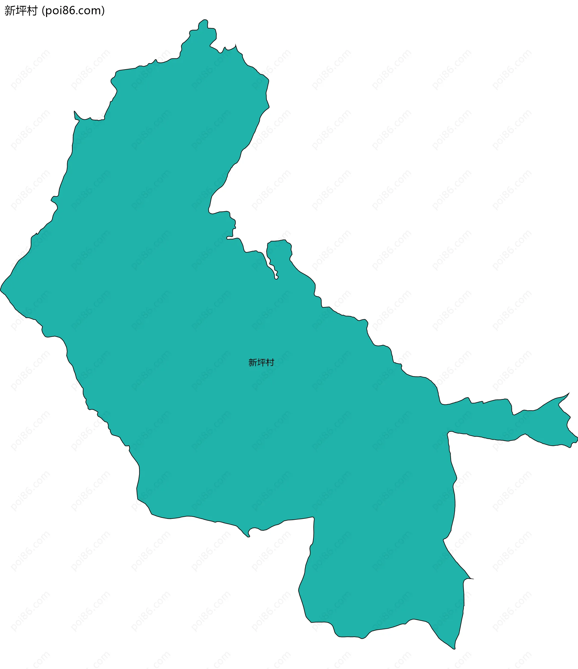 新坪村边界地图