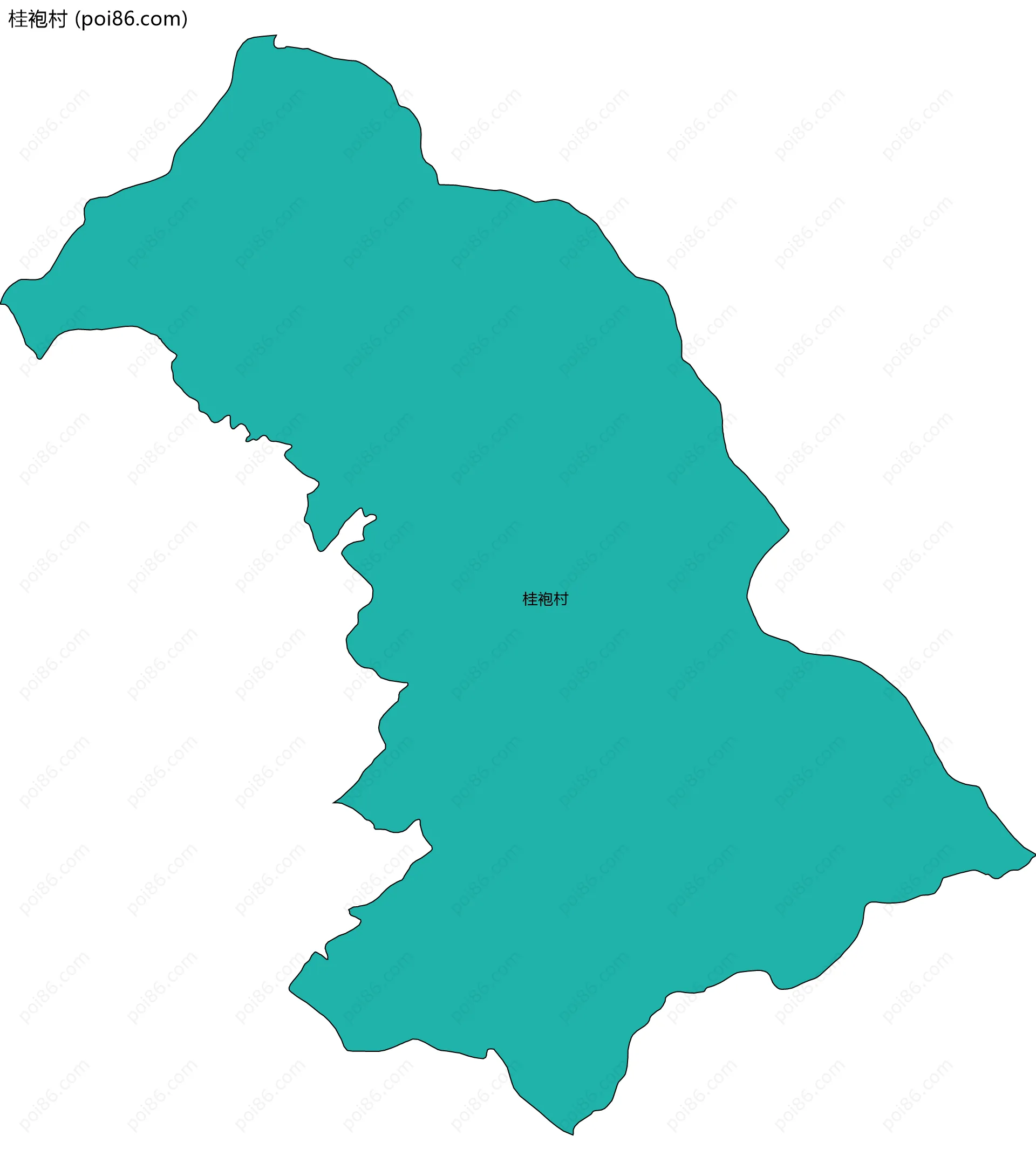 桂袍村边界地图