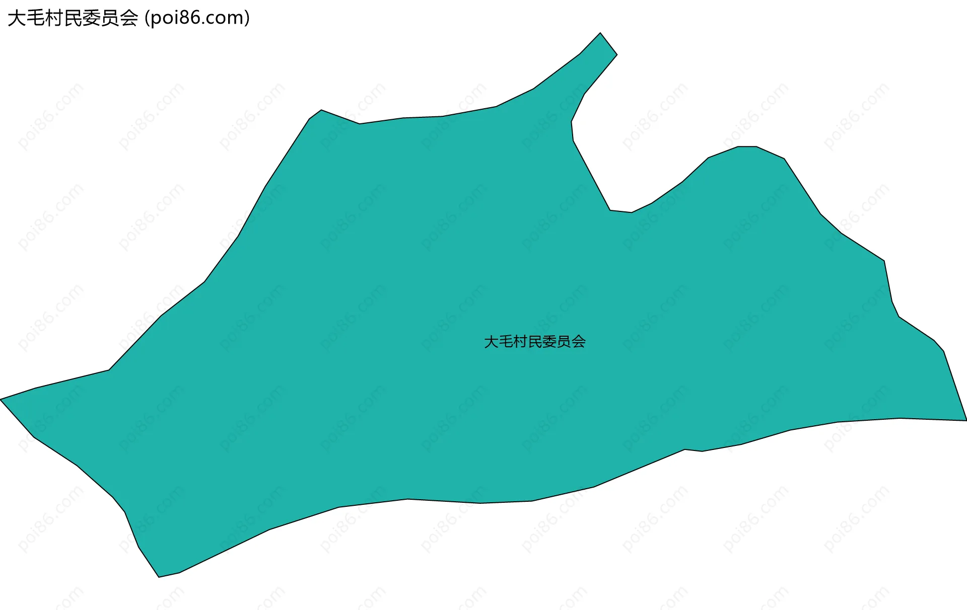 大毛村民委员会边界地图