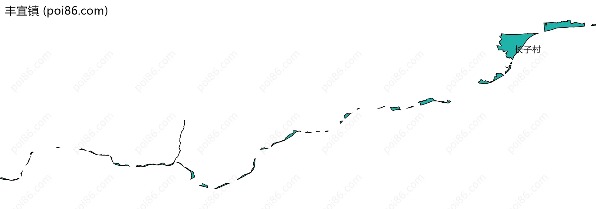 丰宜镇边界地图(五级行政区划)