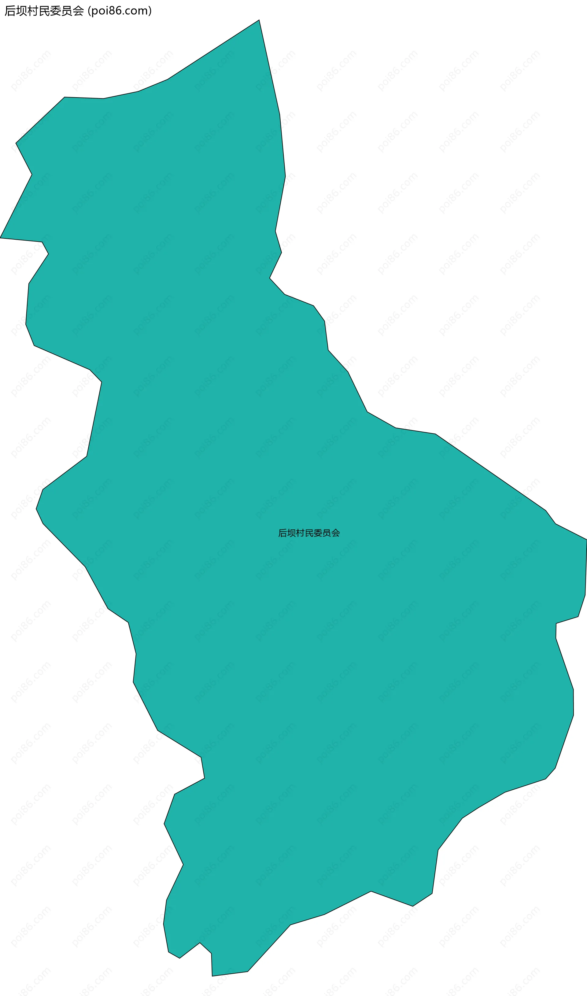 后坝村民委员会边界地图