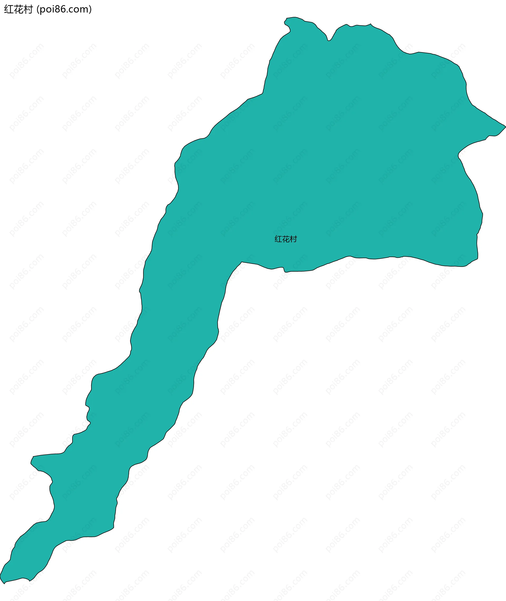 红花村边界地图