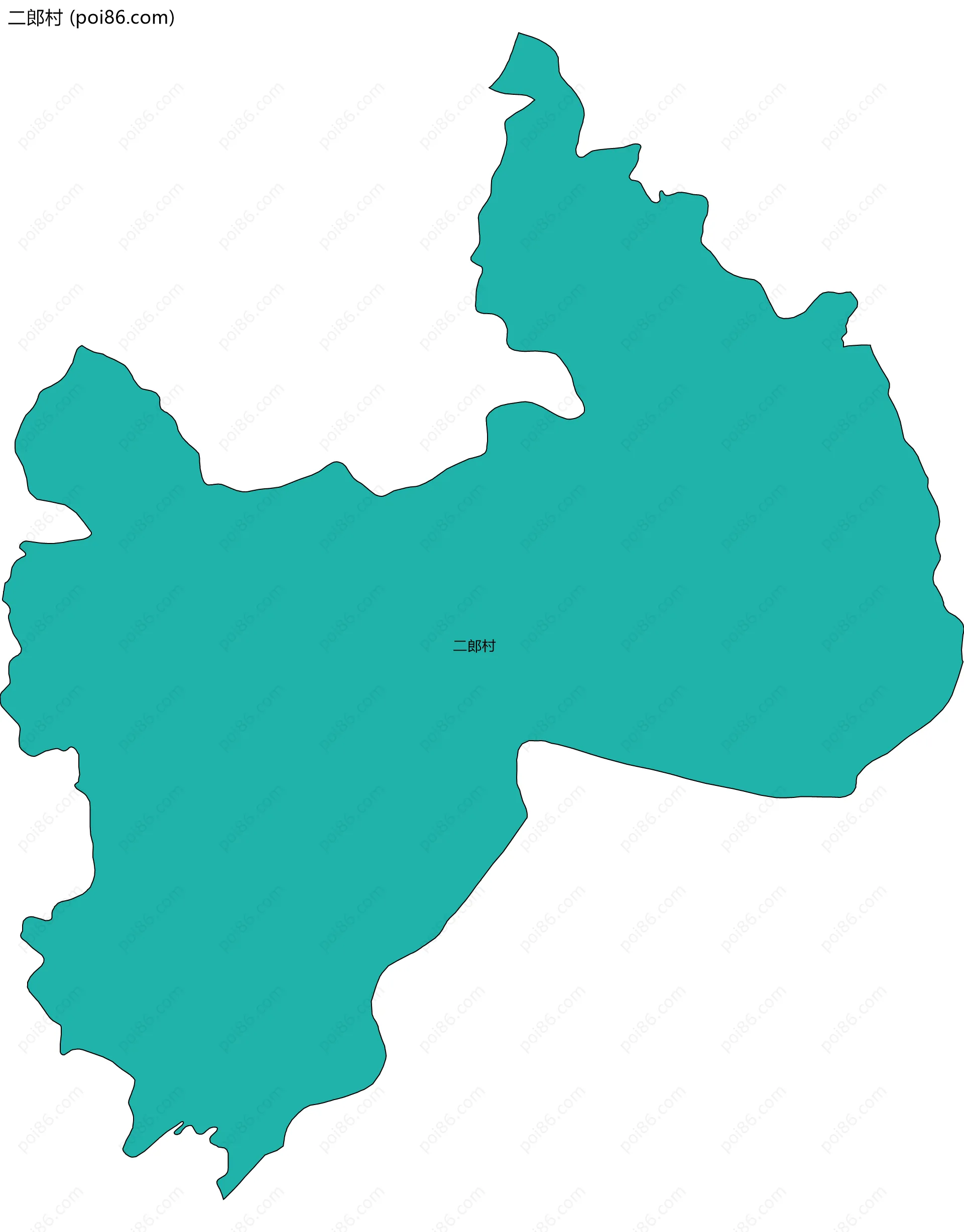 二郎村边界地图