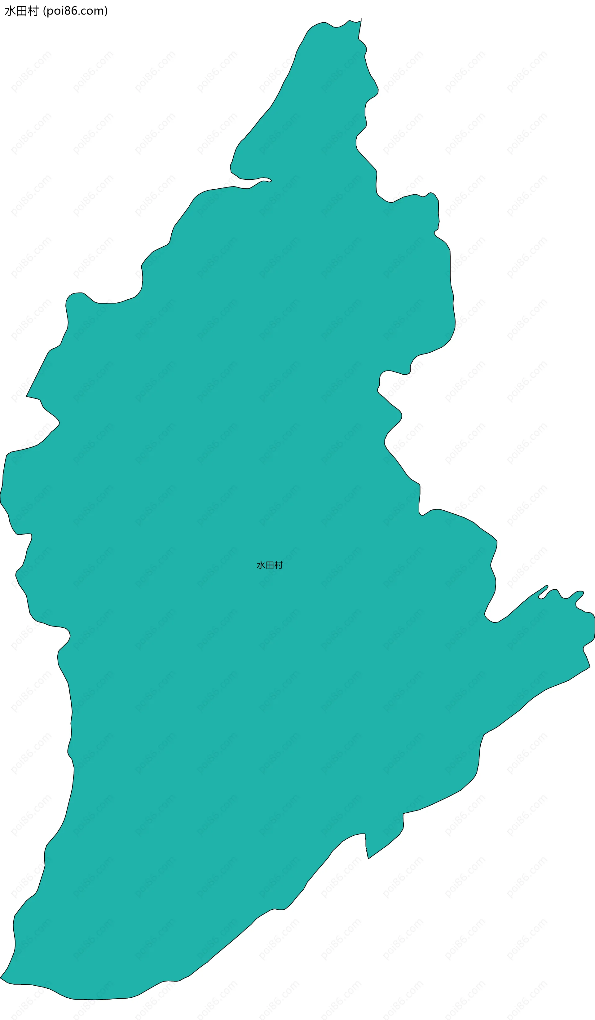 水田村边界地图