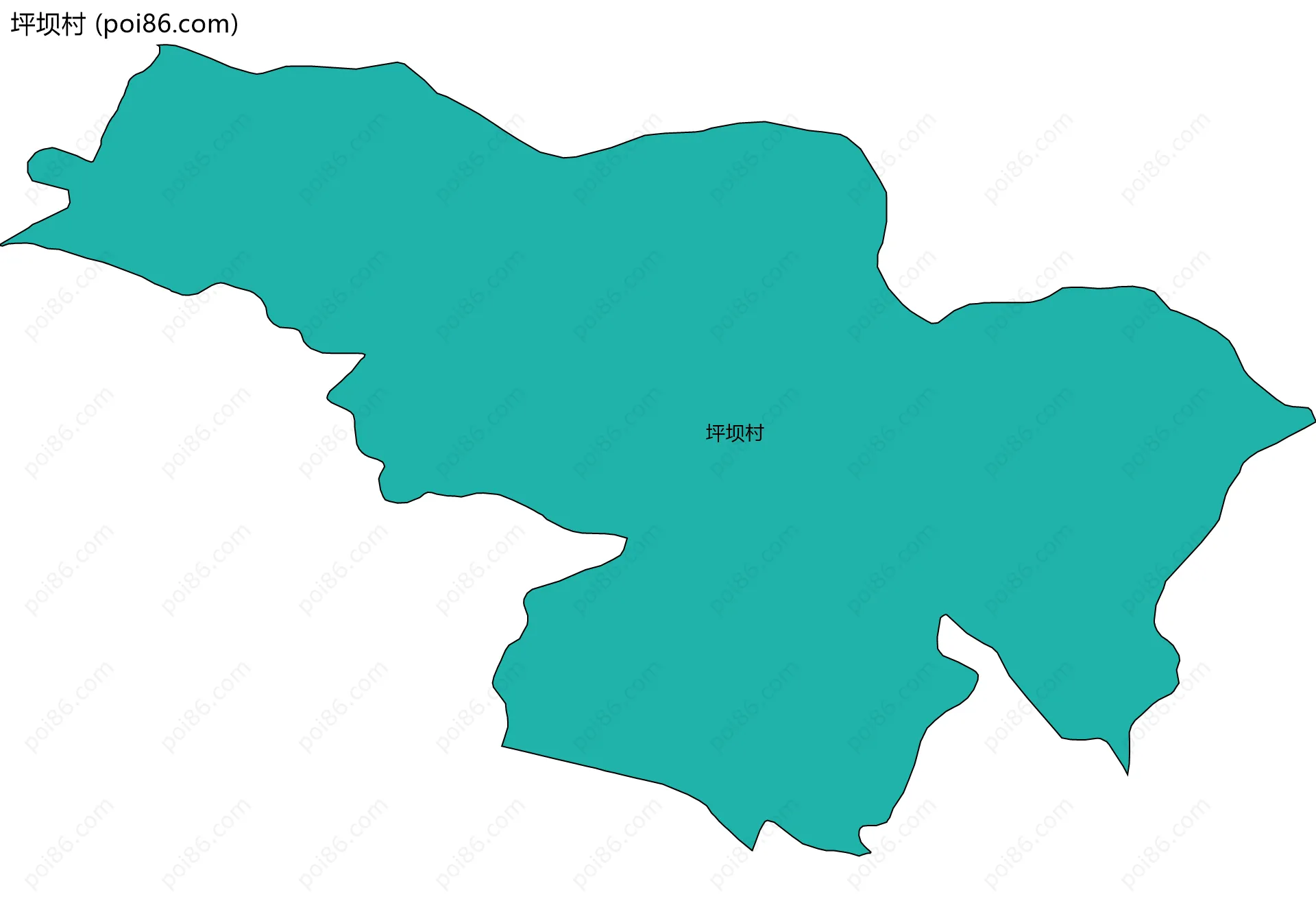 坪坝村边界地图