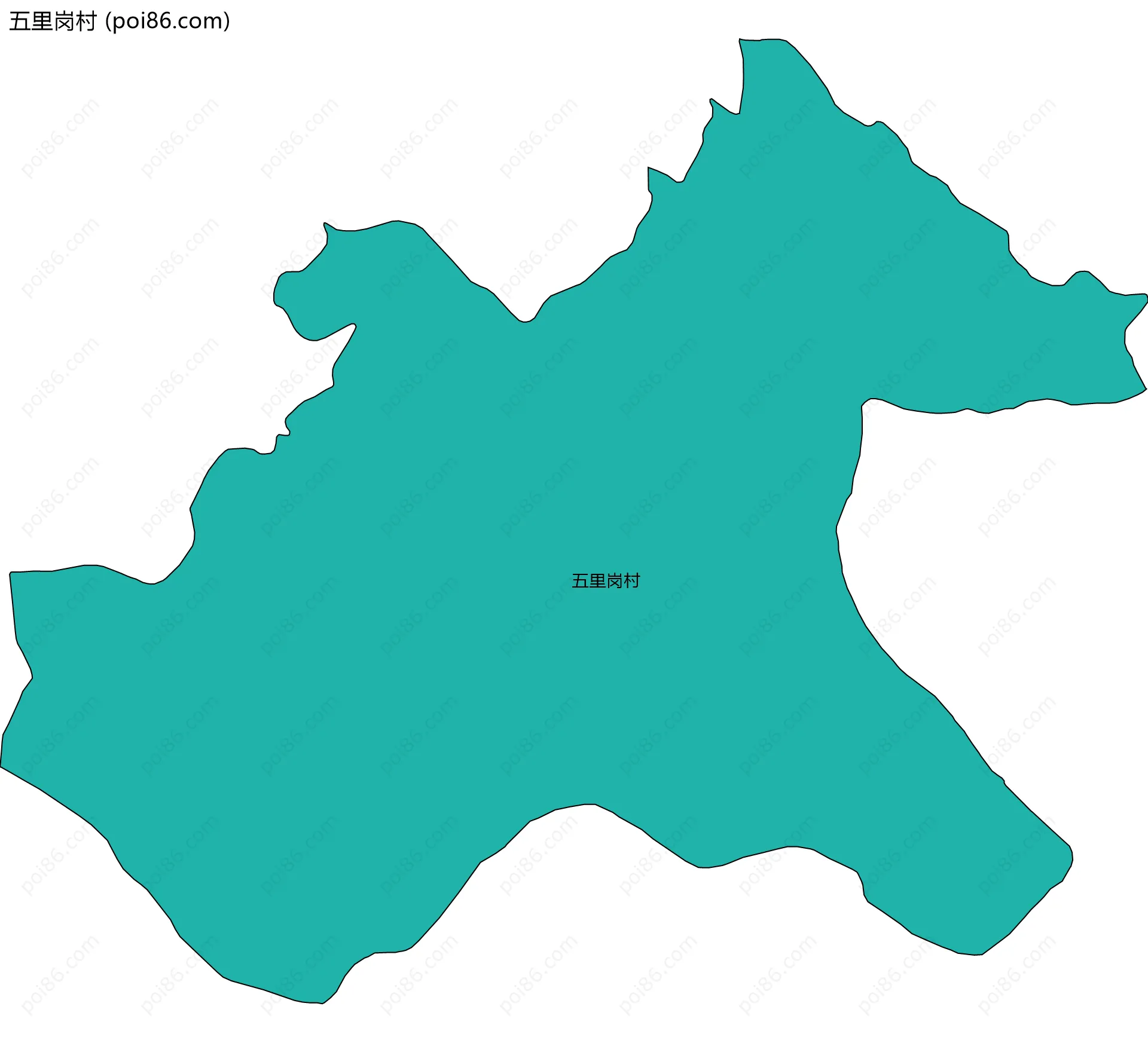 五里岗村边界地图