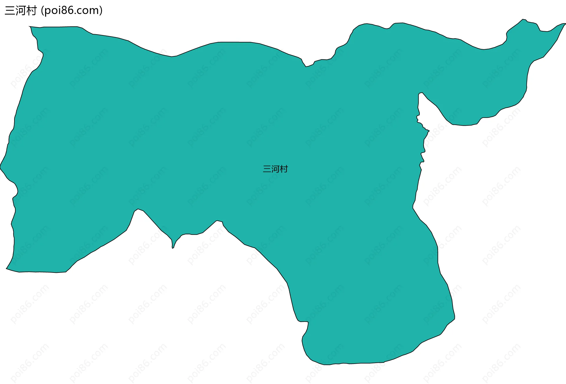 三河村边界地图