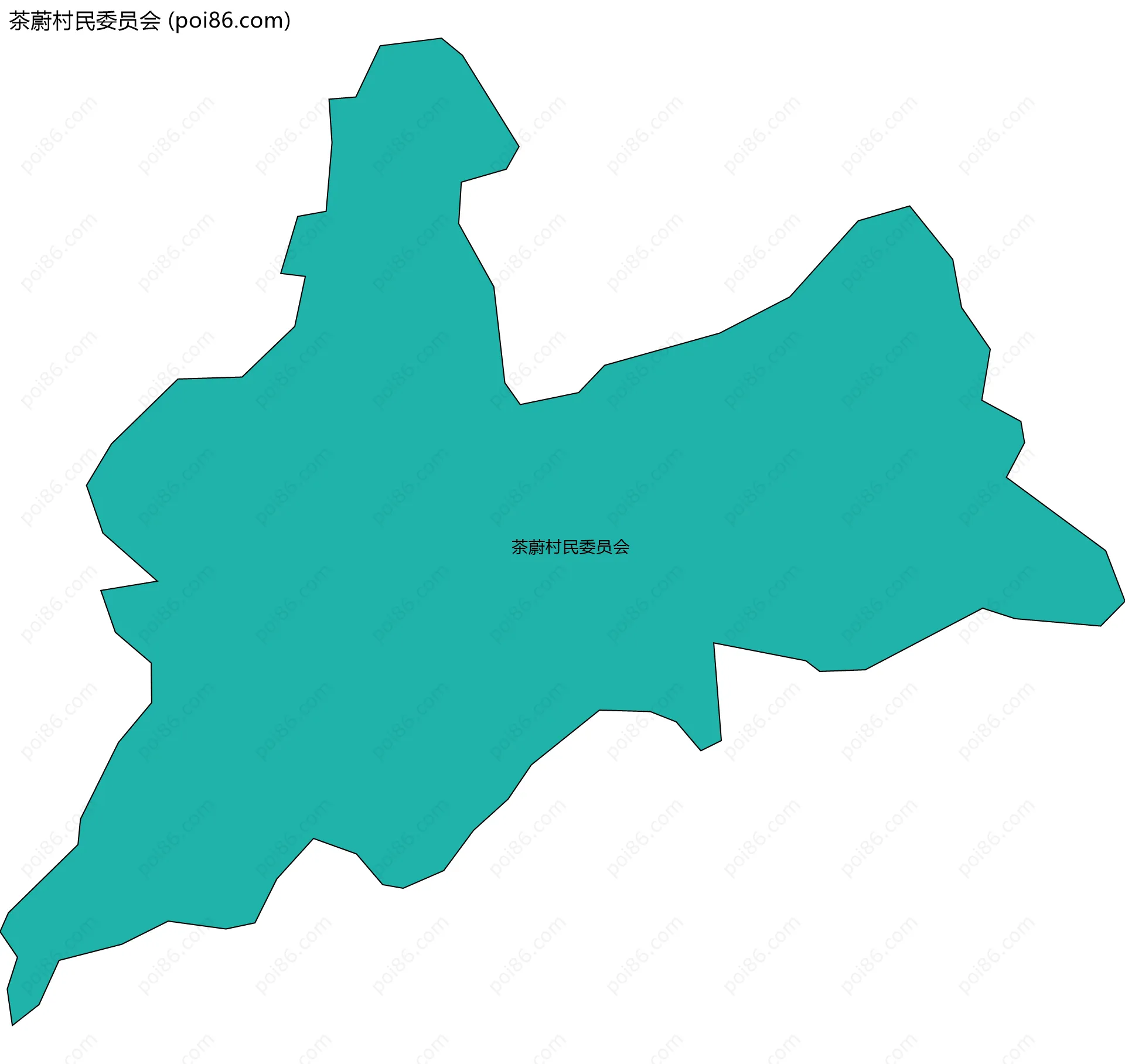 茶蔚村民委员会边界地图