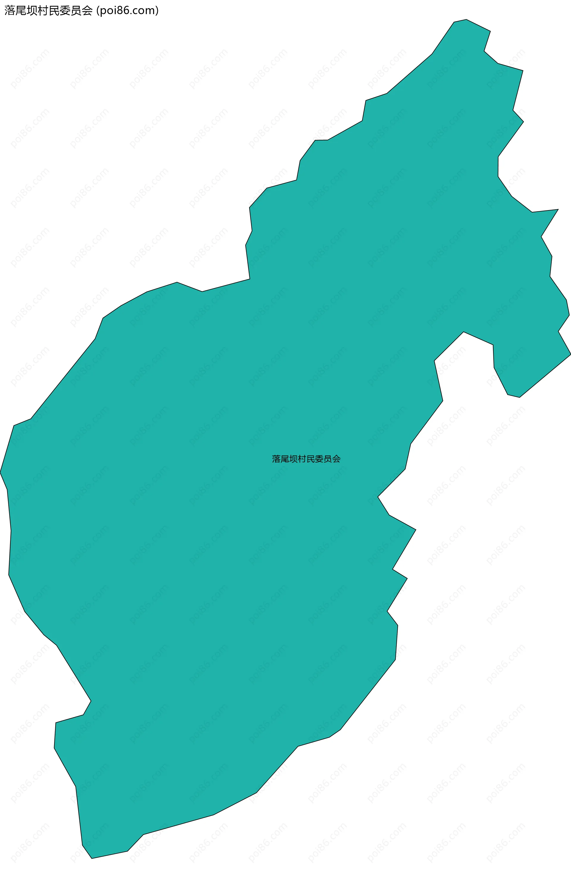 落尾坝村民委员会边界地图