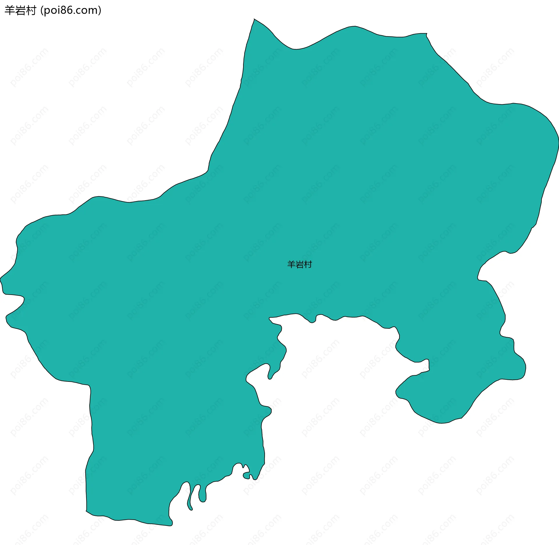 羊岩村边界地图
