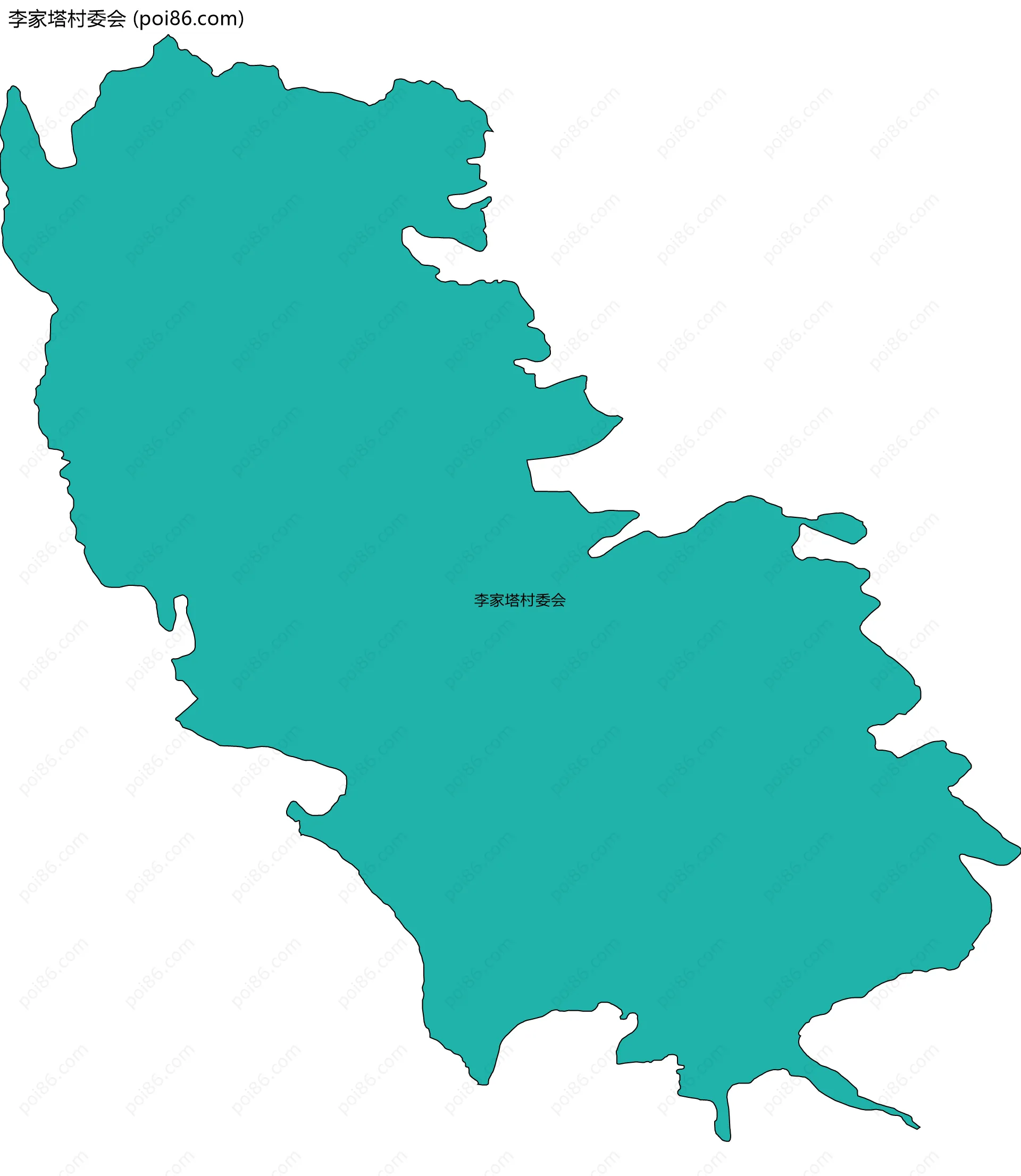 李家塔村委会边界地图