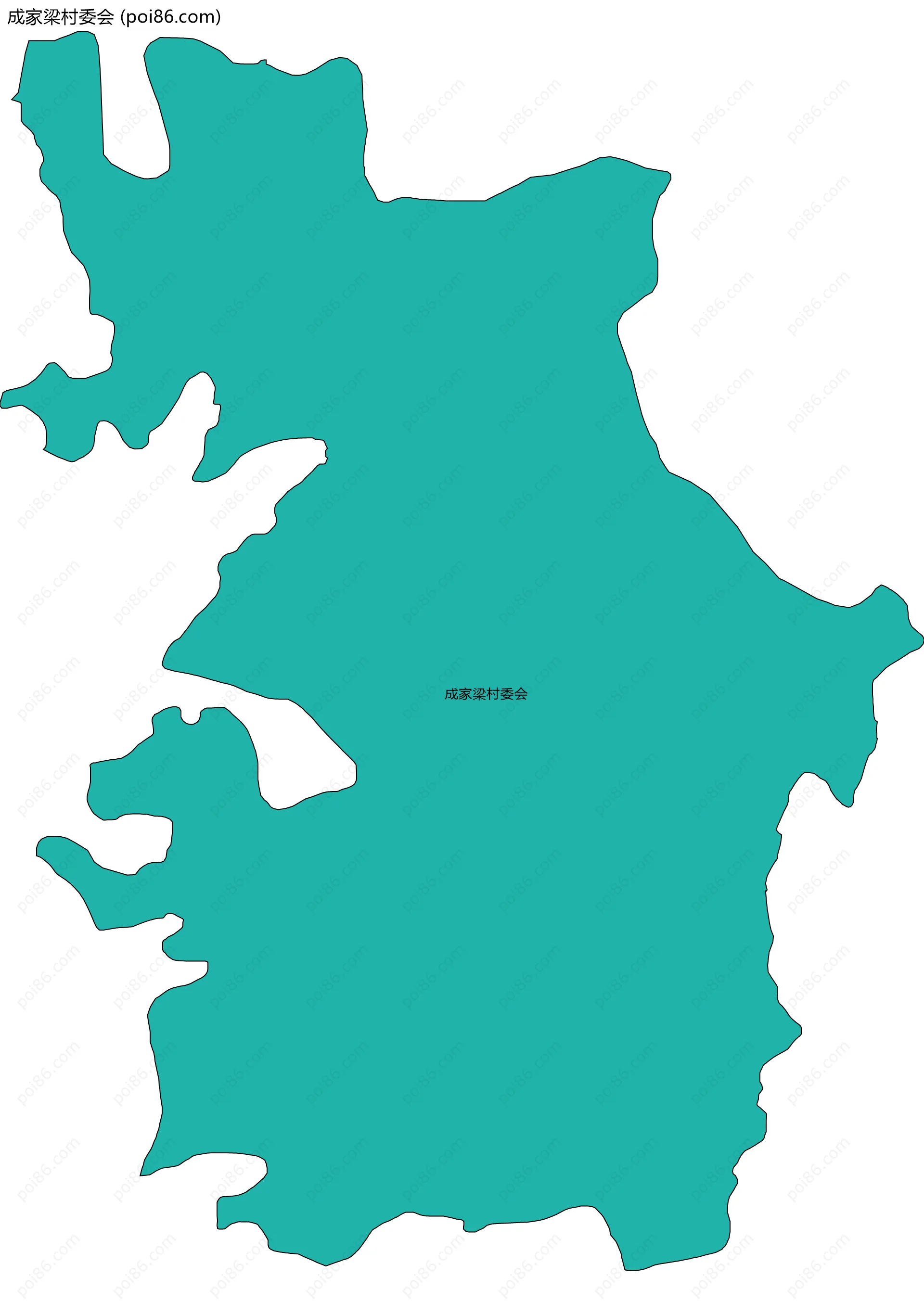 成家梁村委会边界地图