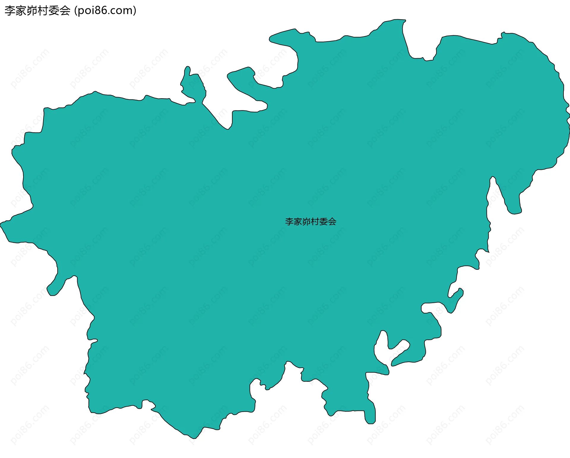 李家峁村委会边界地图