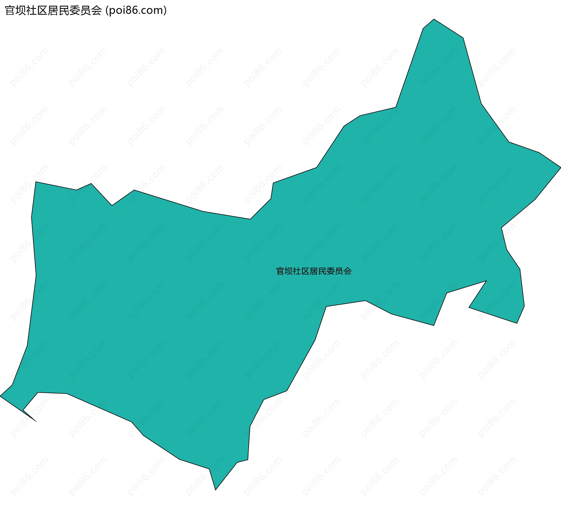 官坝社区居民委员会边界地图
