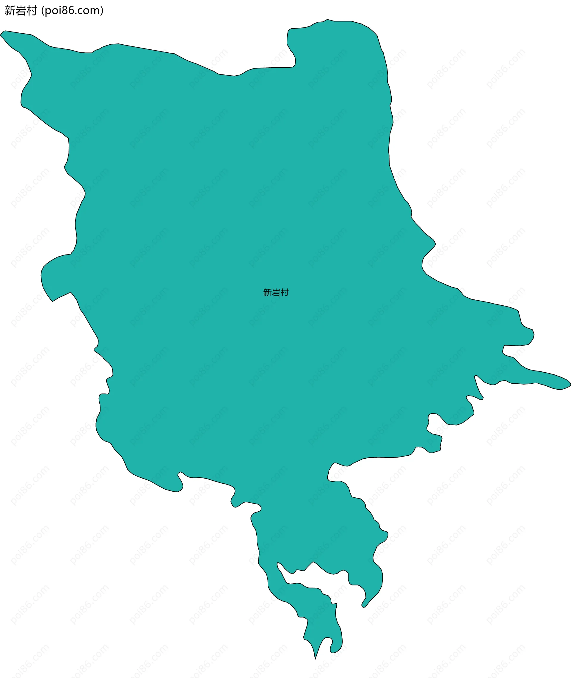 新岩村边界地图