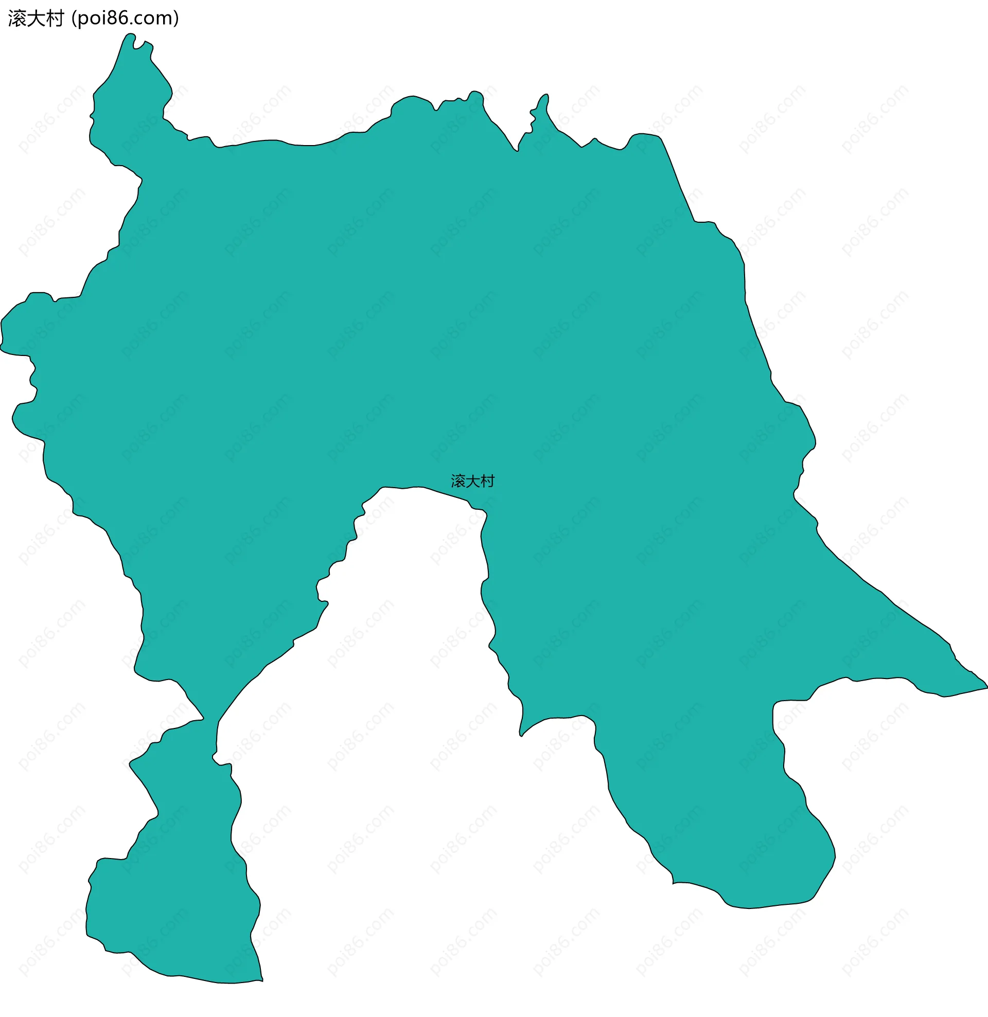 滚大村边界地图